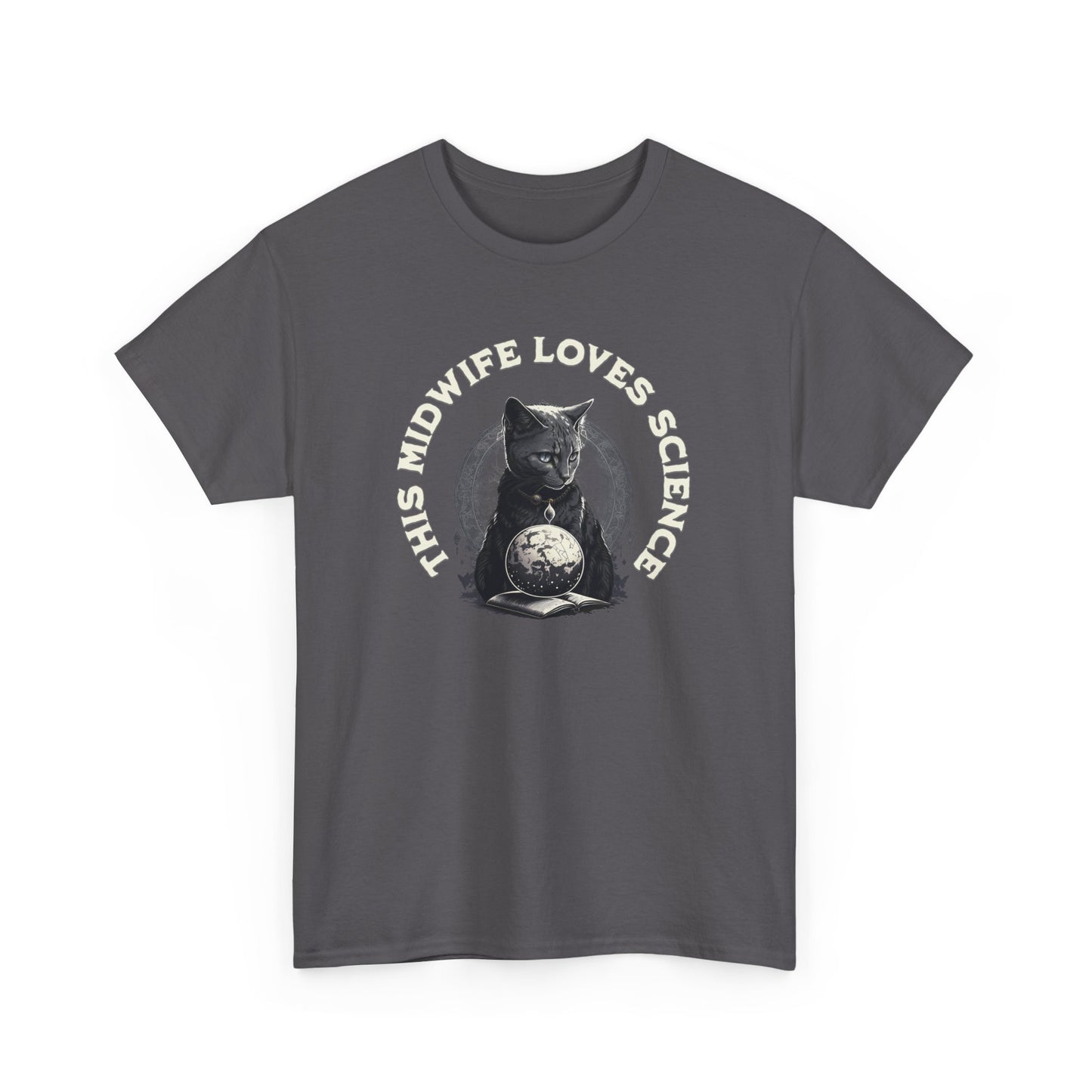 This Midwife Loves Science Cat T-shirt