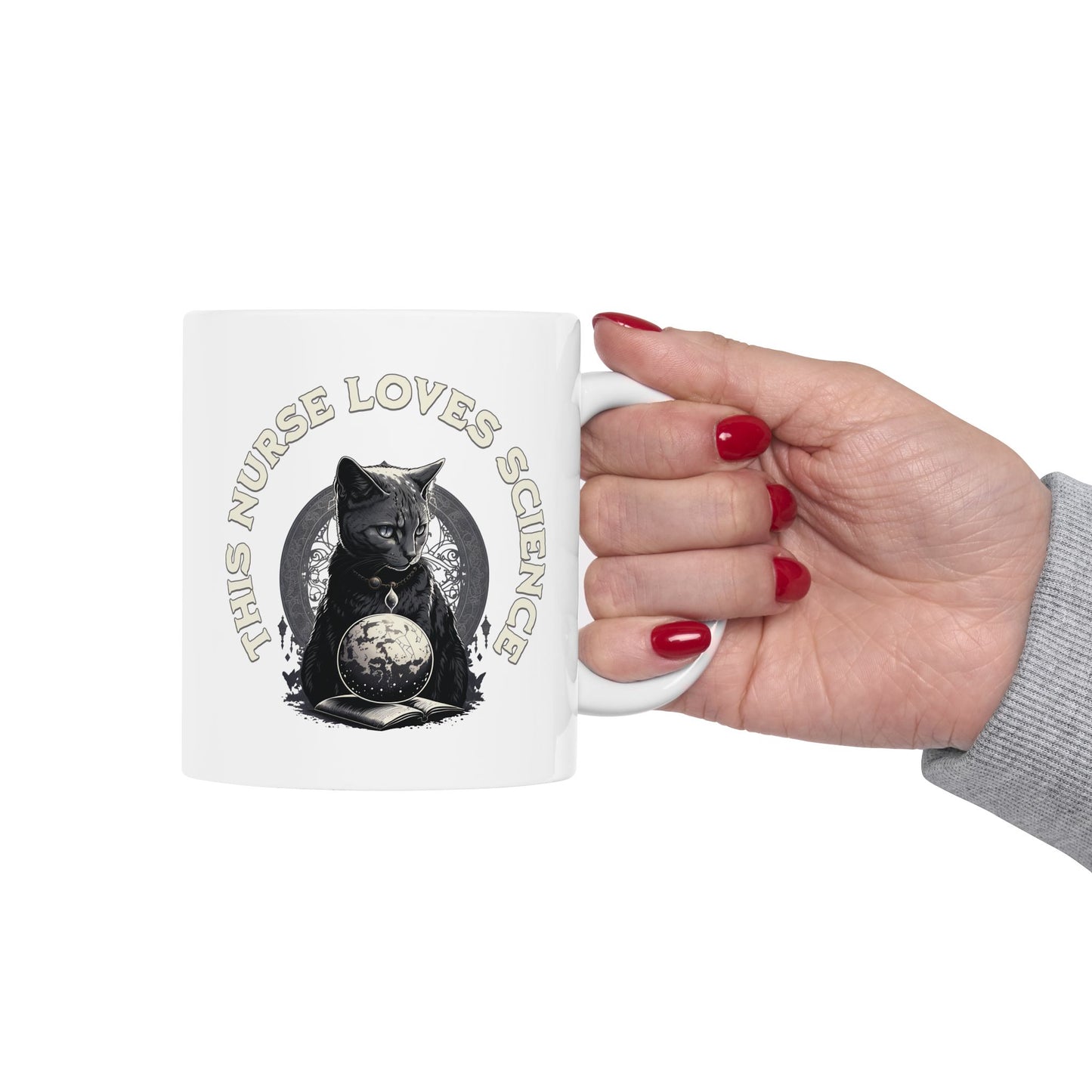 This Nurse Loves Science Cat Mug