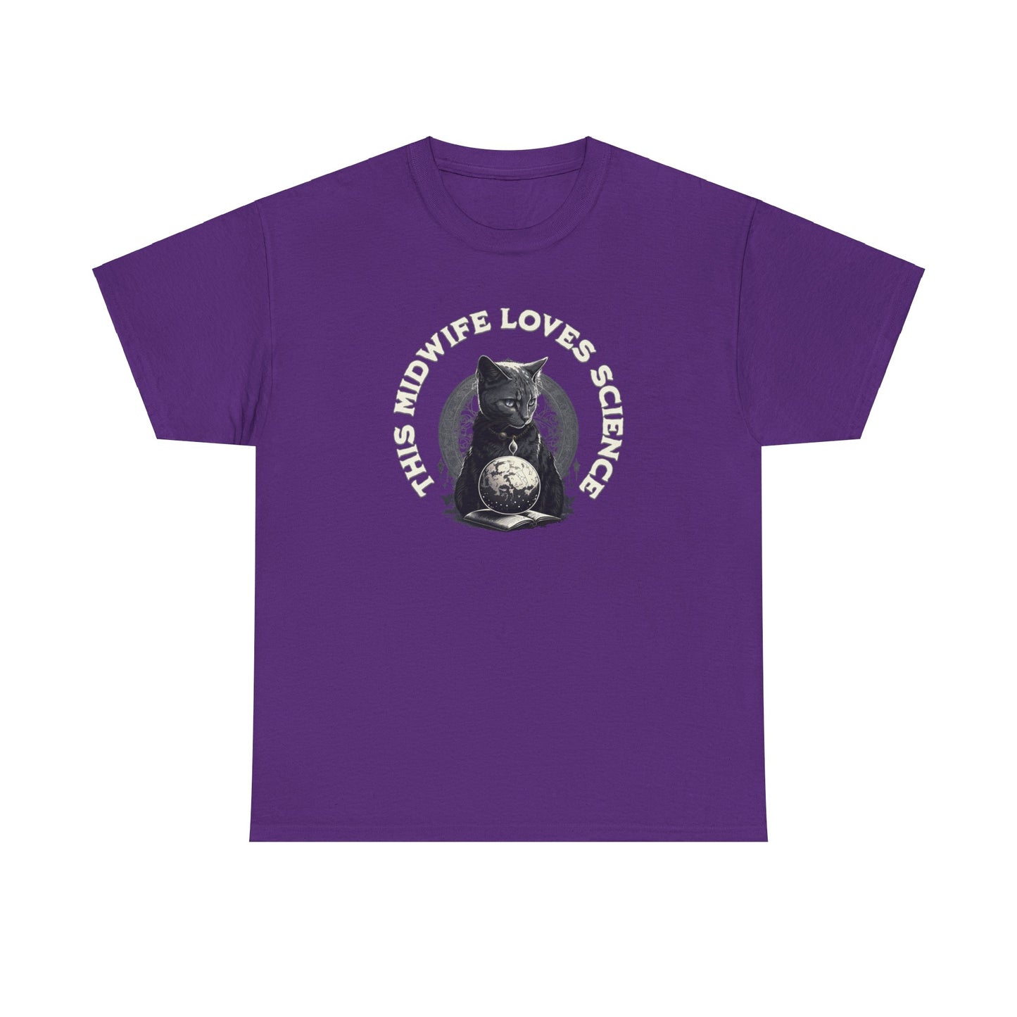 This Midwife Loves Science Cat T-shirt