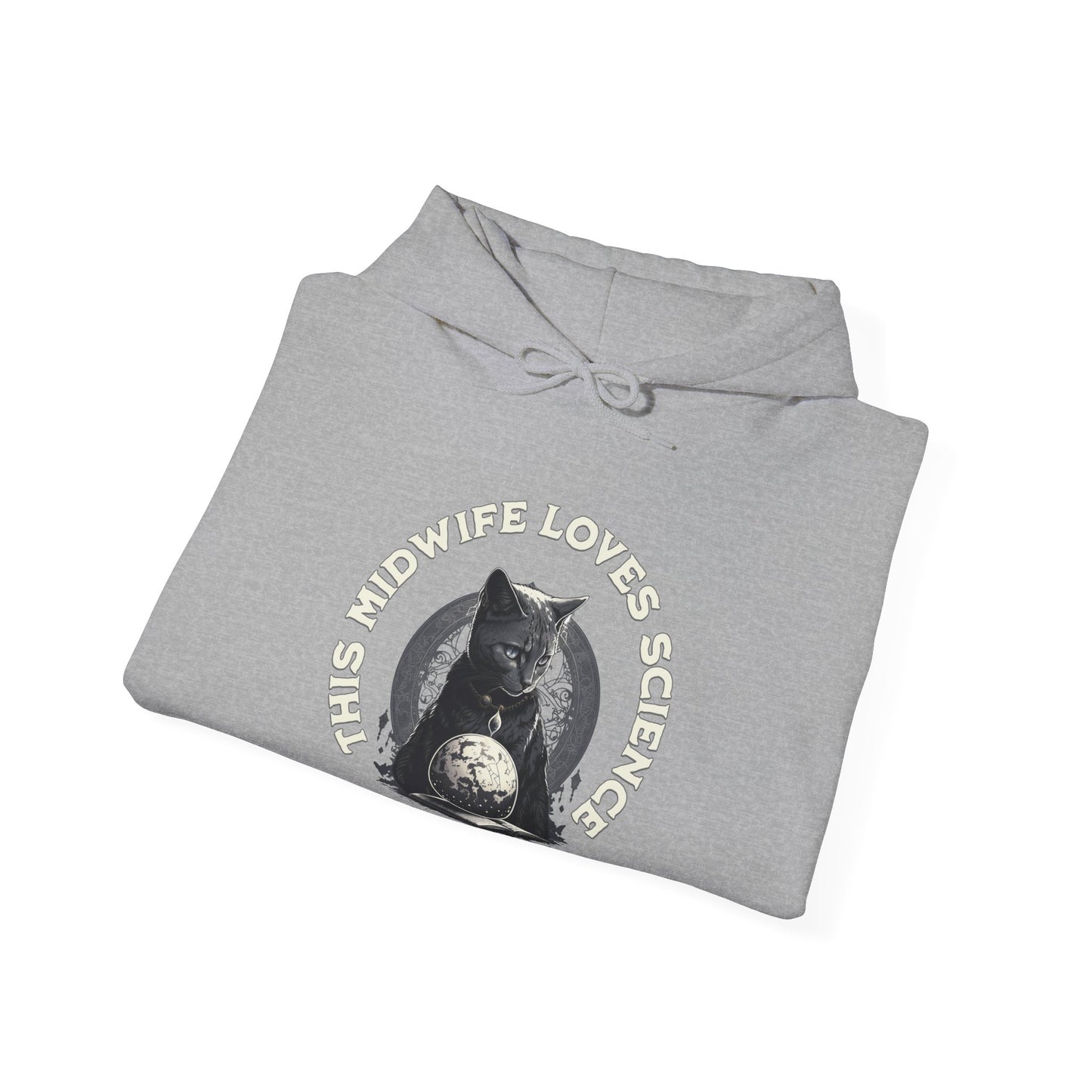 This Midwife Loves Science Cat Hoodie Sweatshirt