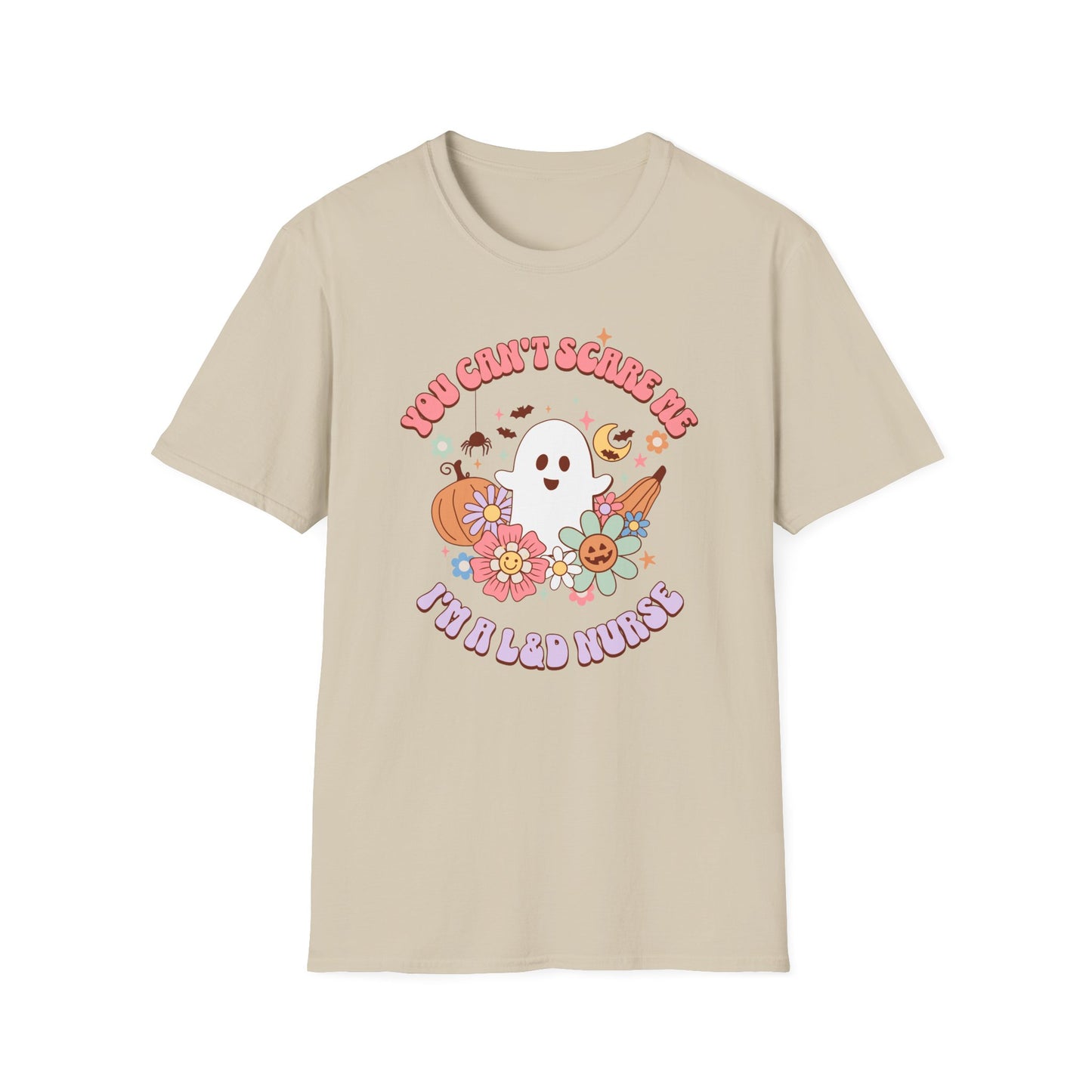L&D Nurse Halloween T-Shirt Can't Scare Me Groovy Ghost