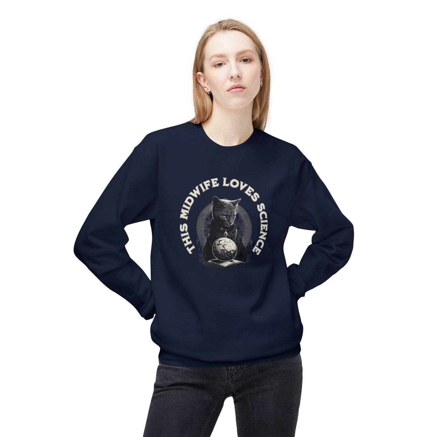 This Midwife Loves Science Cat Sweatshirt
