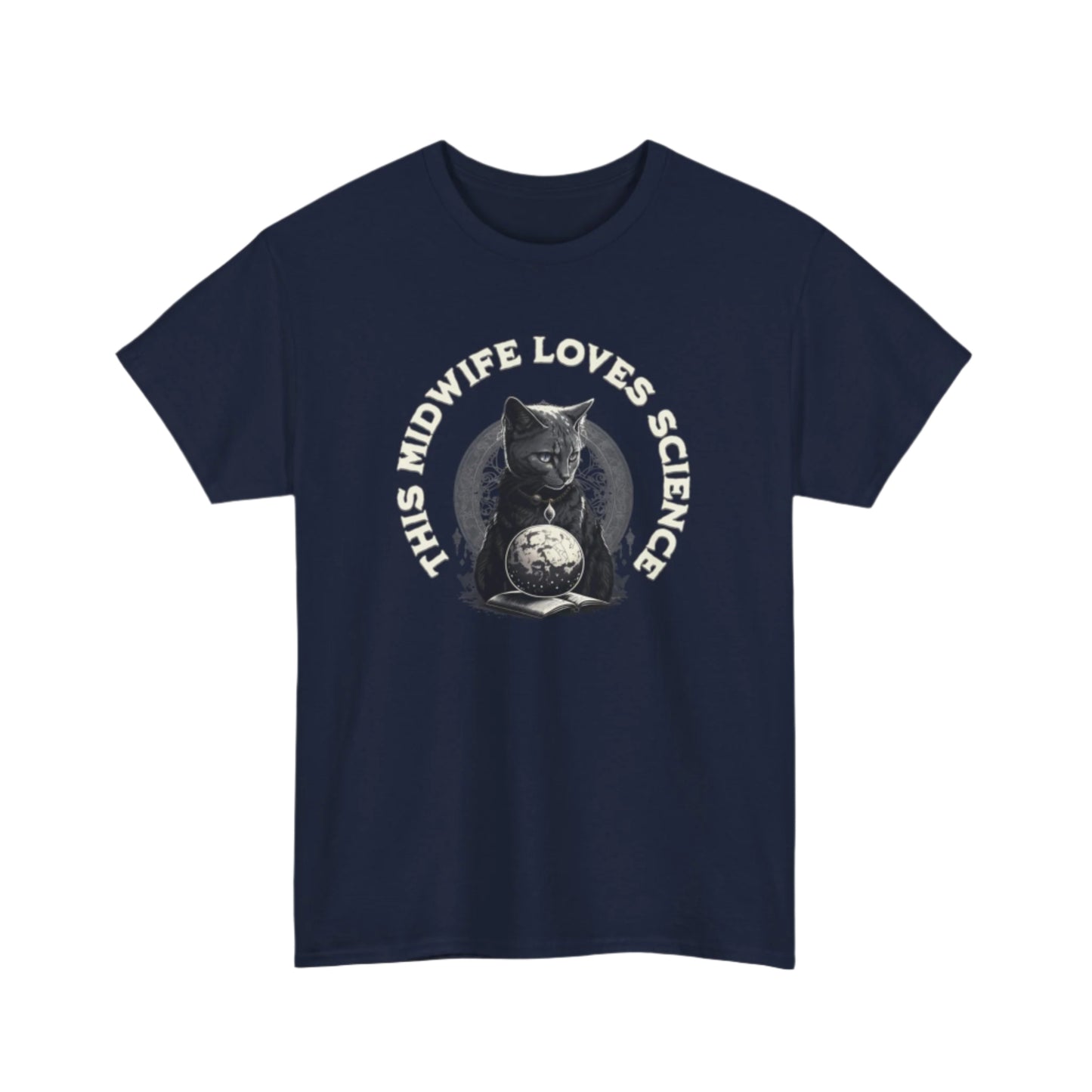 This Midwife Loves Science Cat T-shirt