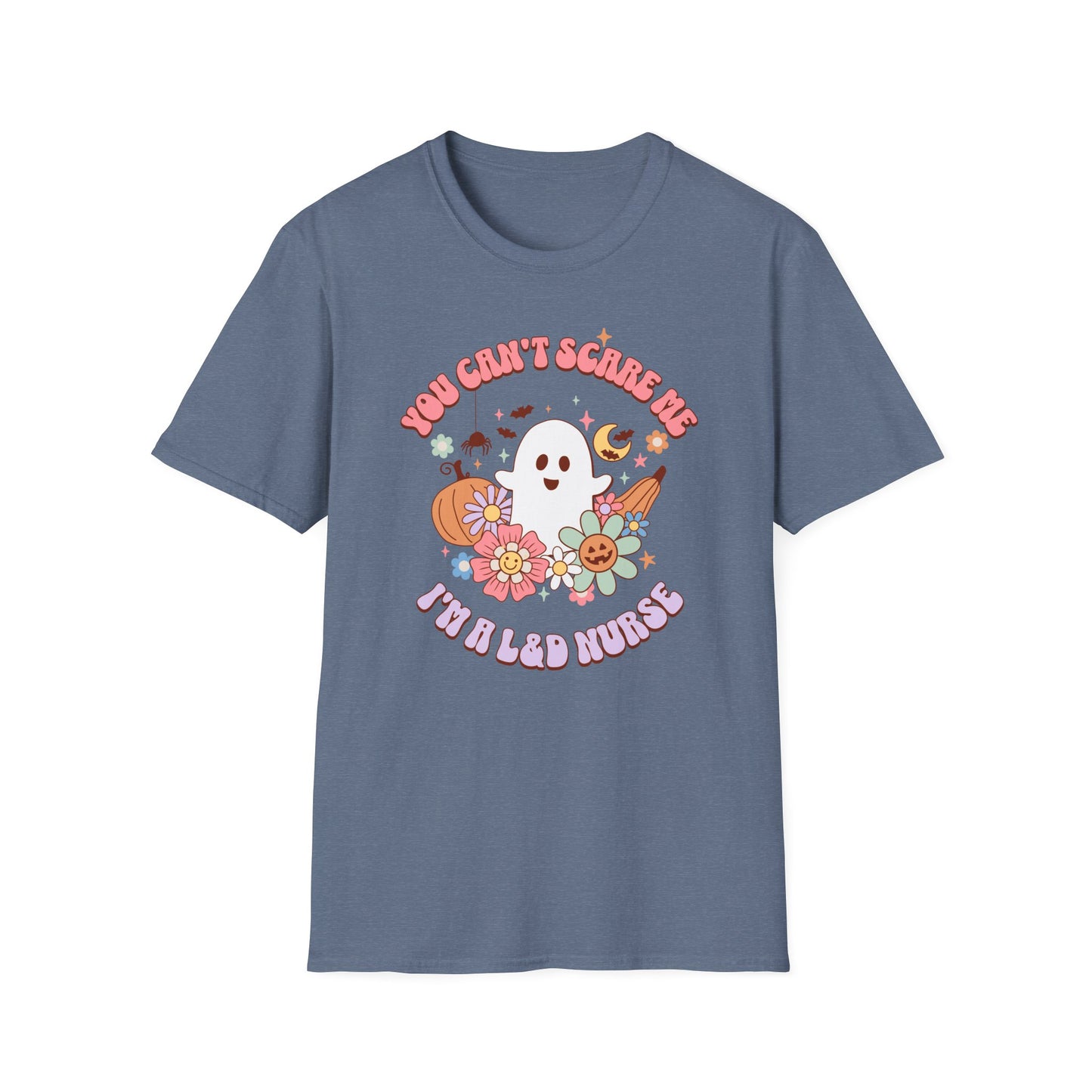 L&D Nurse Halloween T-Shirt Can't Scare Me Groovy Ghost