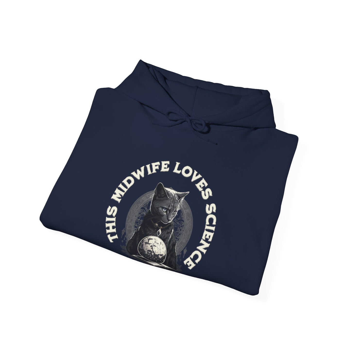 This Midwife Loves Science Cat Hoodie Sweatshirt