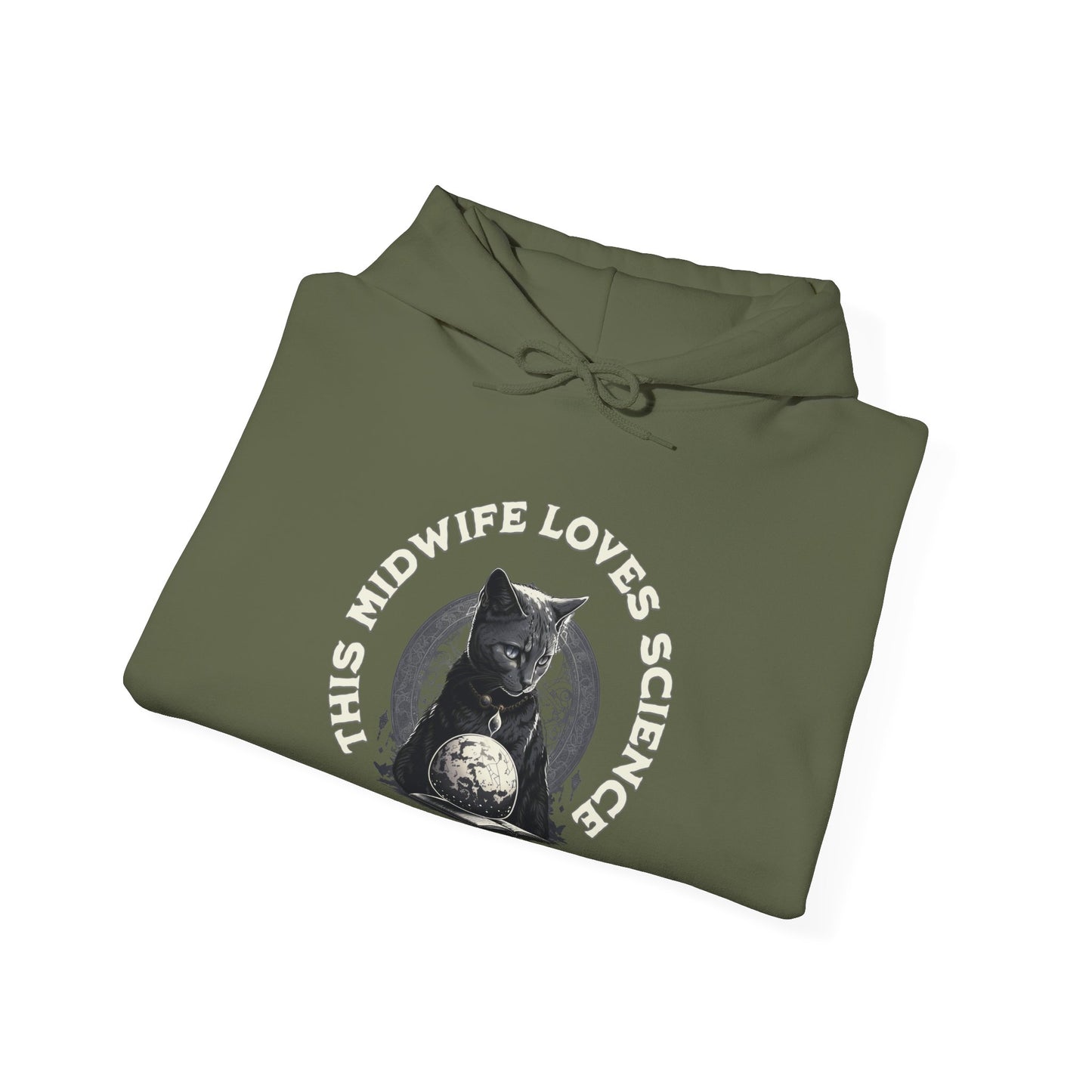 This Midwife Loves Science Cat Hoodie Sweatshirt