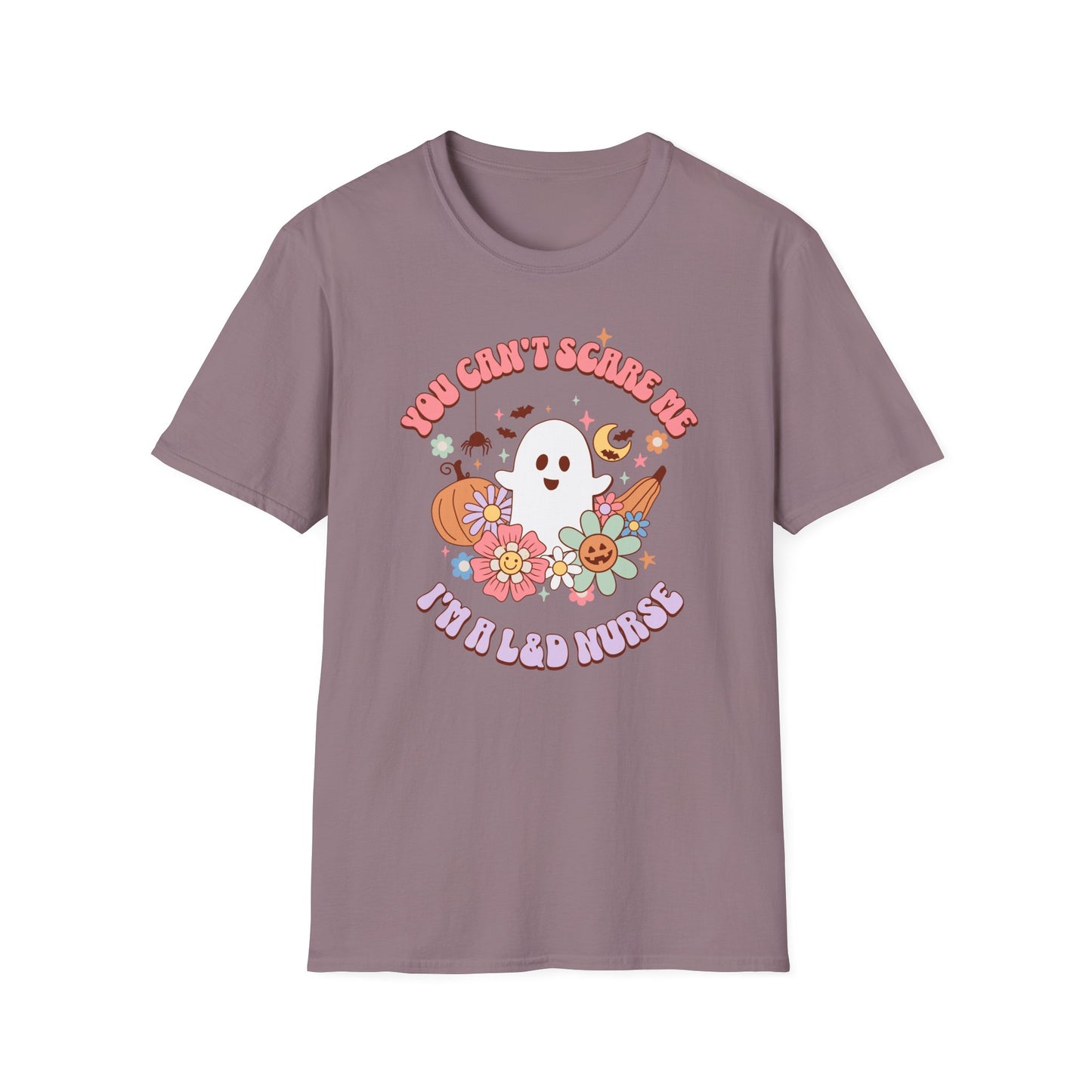 L&D Nurse Halloween T-Shirt Can't Scare Me Groovy Ghost