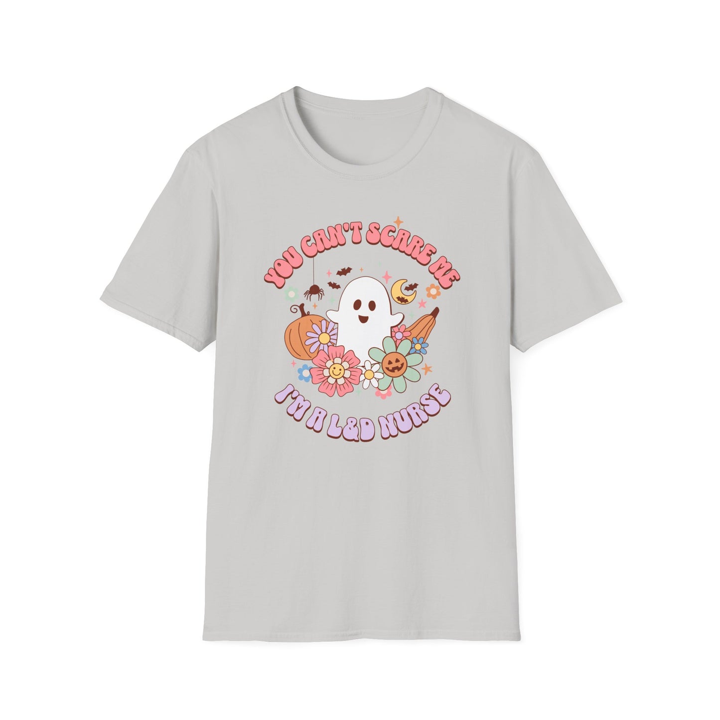 L&D Nurse Halloween T-Shirt Can't Scare Me Groovy Ghost