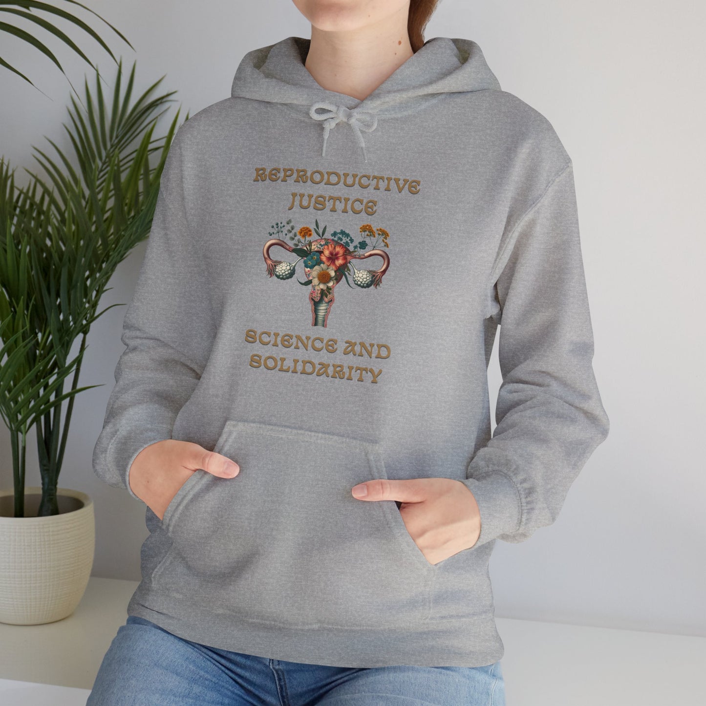 Reproductive Justice Science & Solidarity Uterus Hoodie Sweatshirt