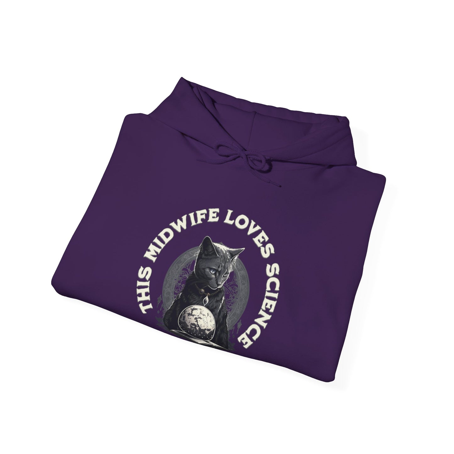 This Midwife Loves Science Cat Hoodie Sweatshirt