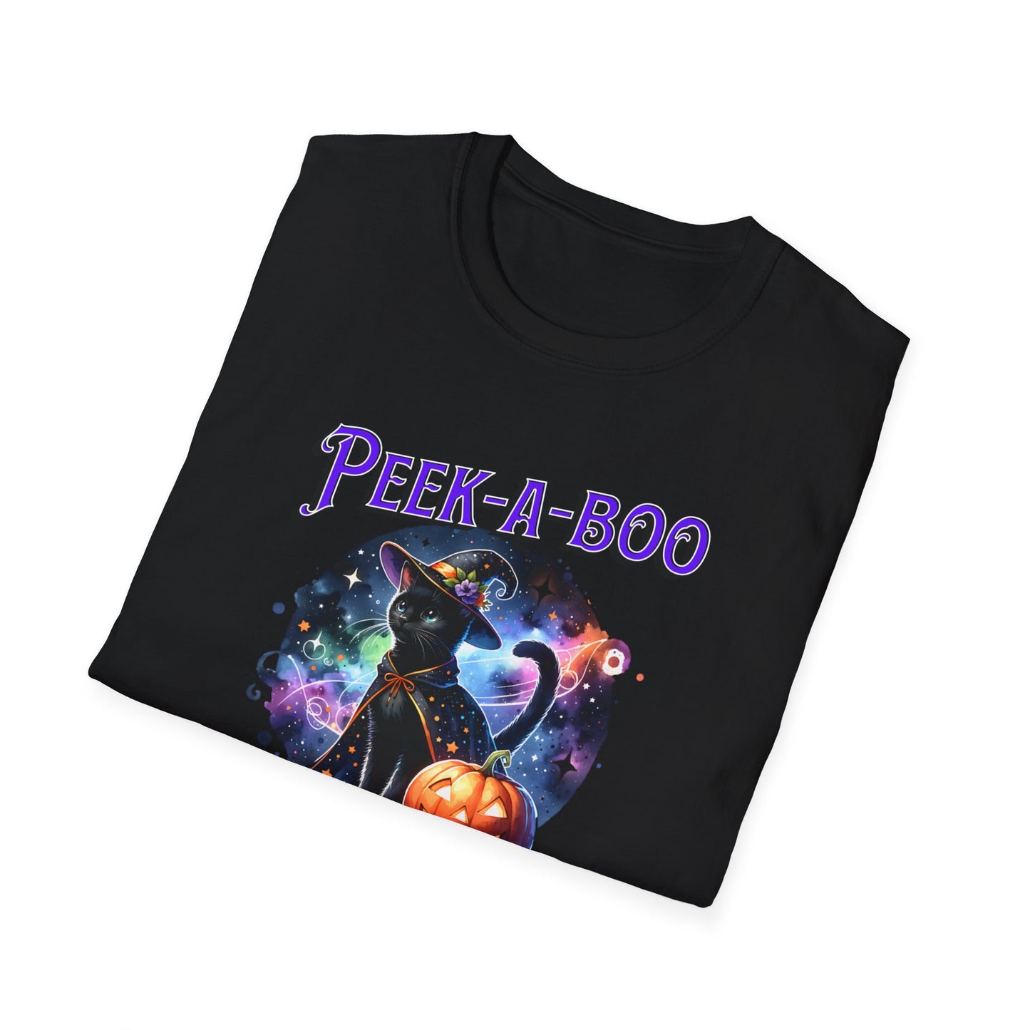 Halloween Birth T-Shirt Peek a Boo Babies Halloween Cat