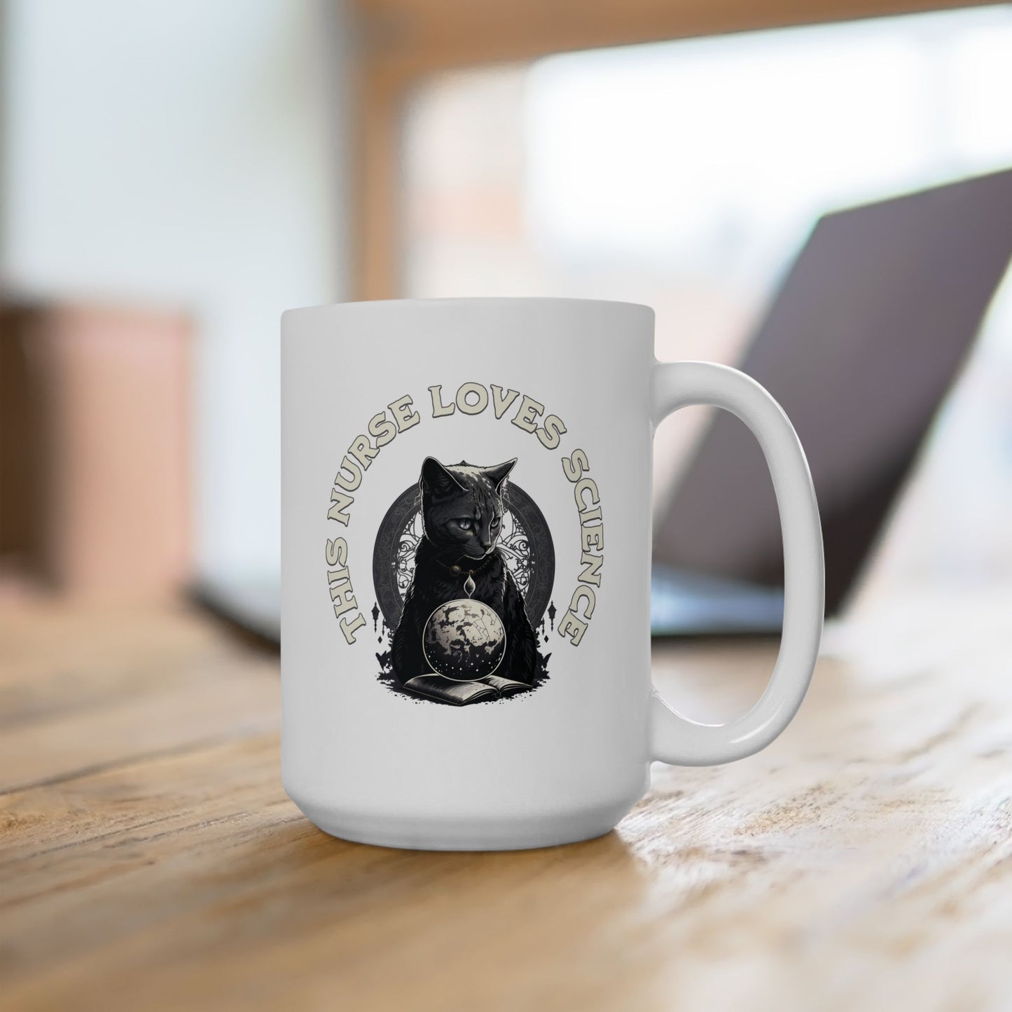 This Nurse Loves Science Cat Mug