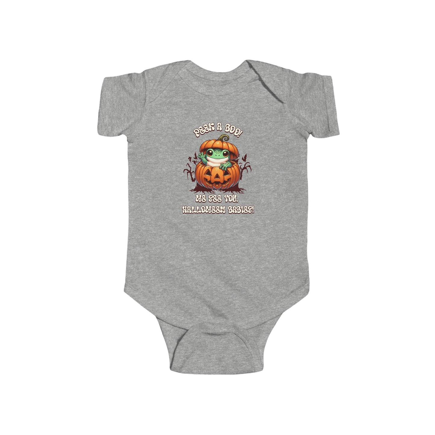 Halloween Onesie Peek a Boo We See You Baby Frog