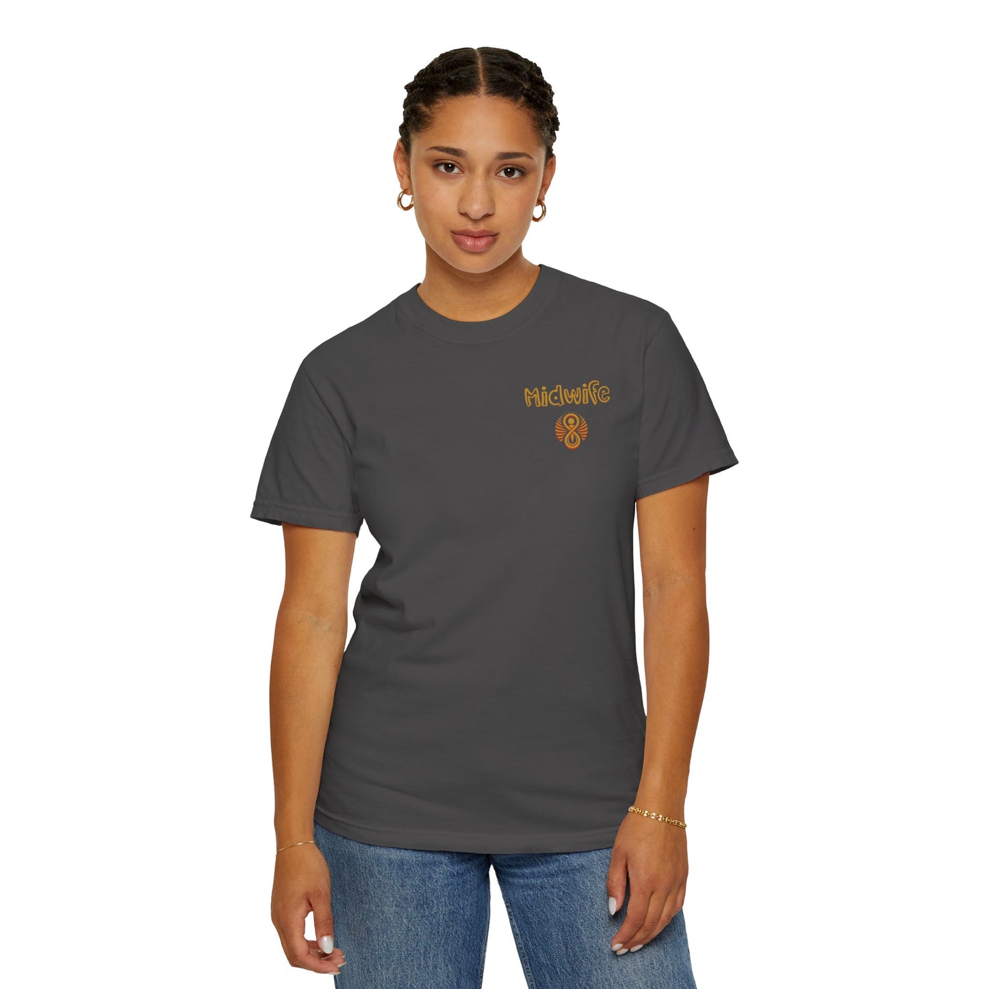 Reclaiming Our Place With Women Phoenix Midwife T-shirt with Logo