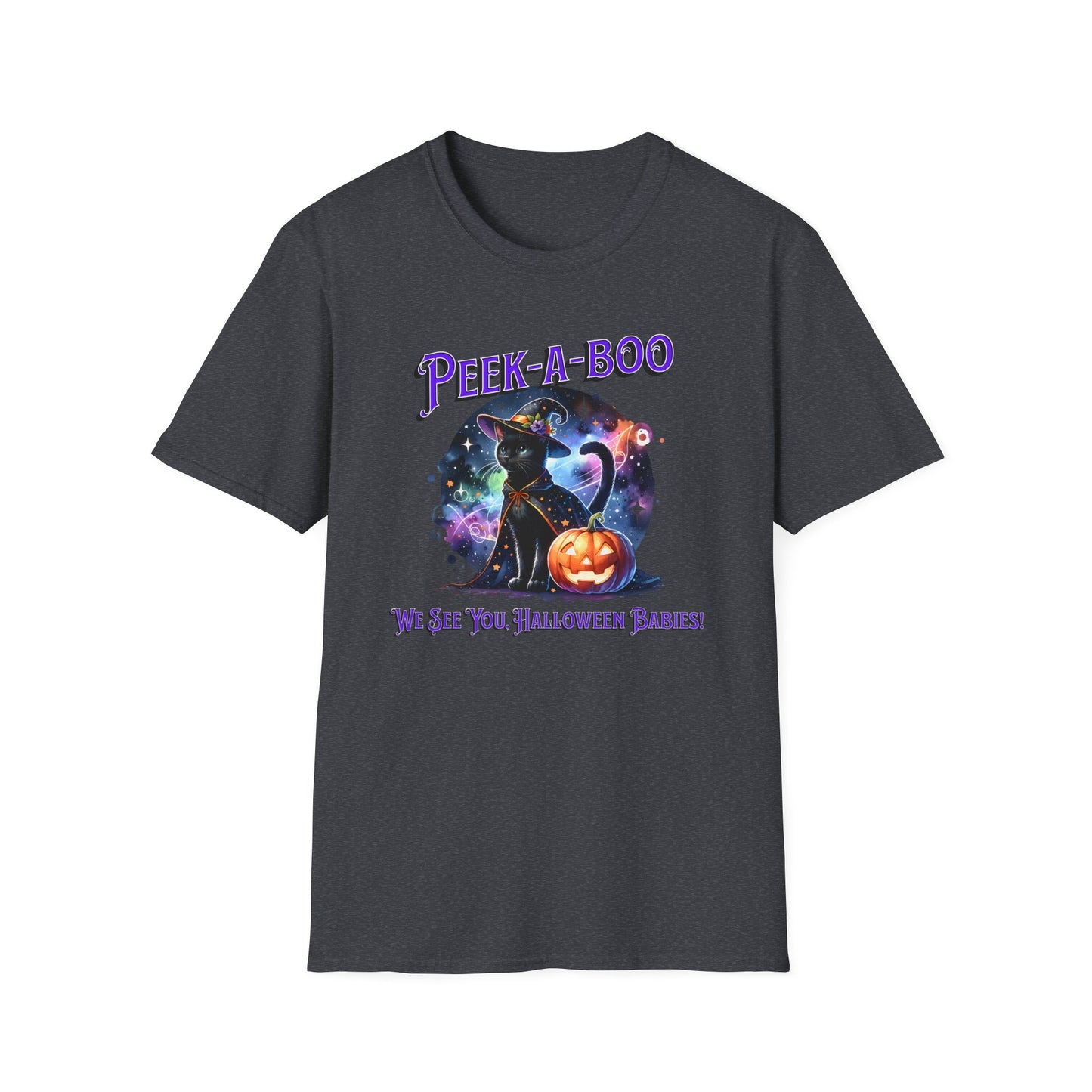 Halloween Birth T-Shirt Peek a Boo Babies Halloween Cat