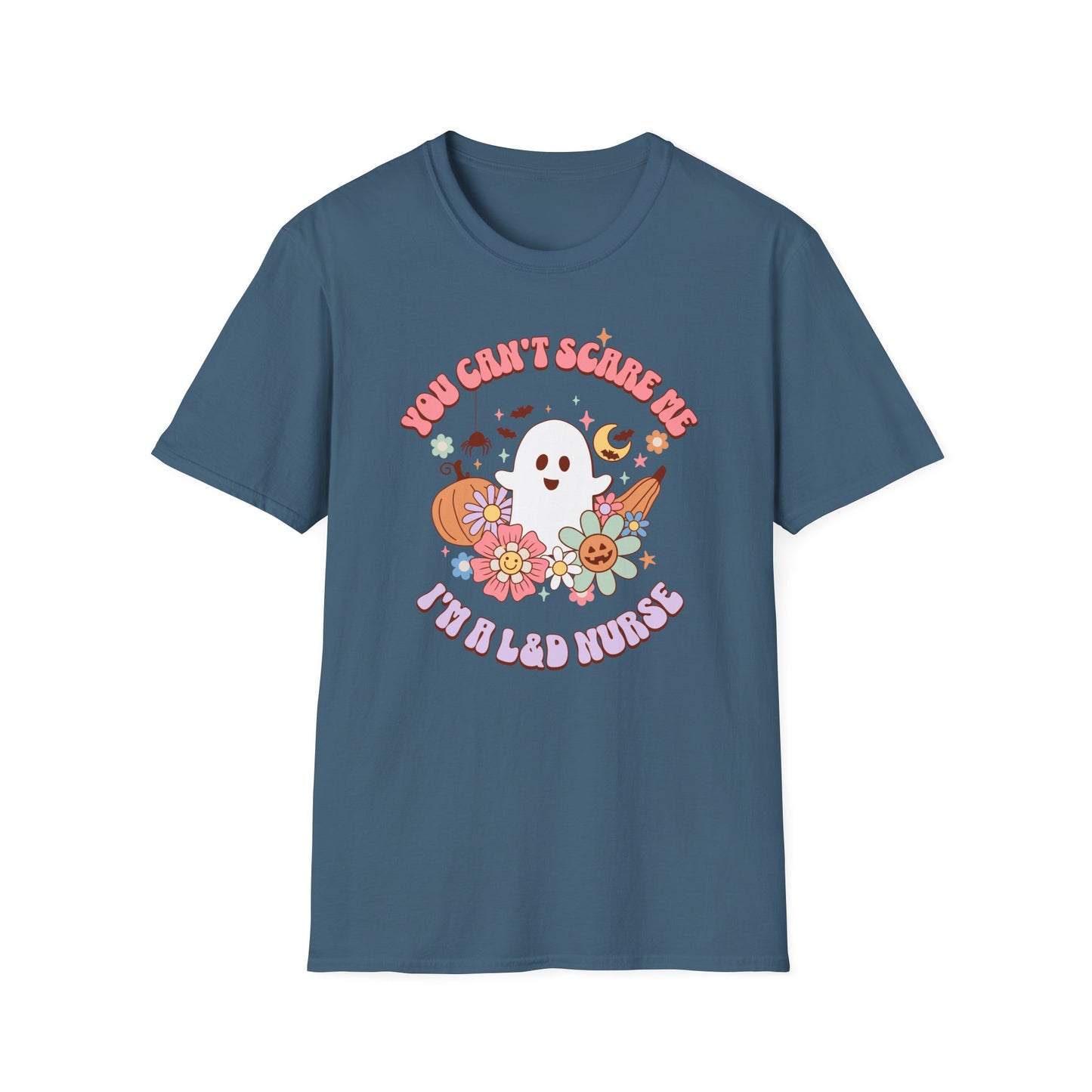 L&D Nurse Halloween T-Shirt Can't Scare Me Groovy Ghost