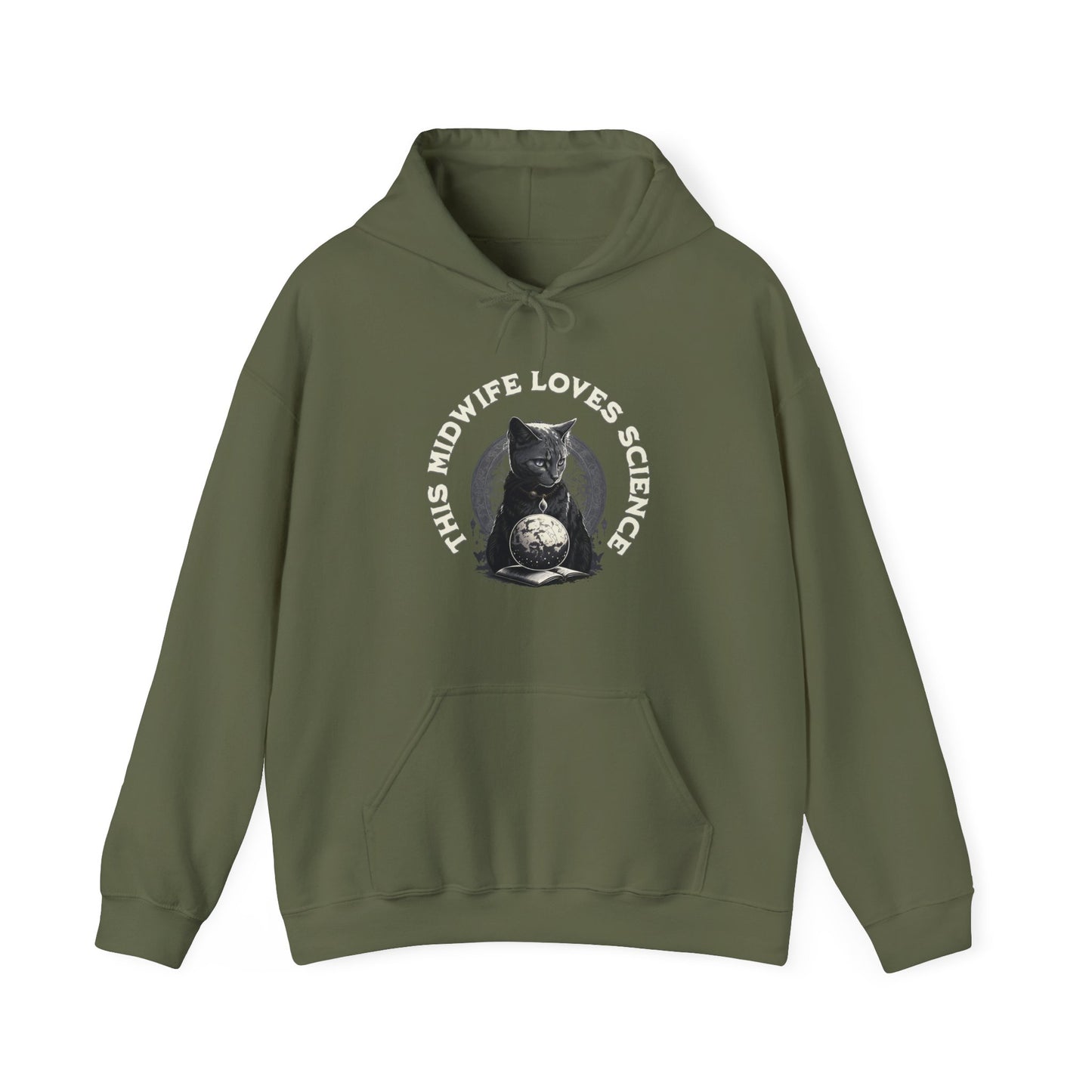 This Midwife Loves Science Cat Hoodie Sweatshirt