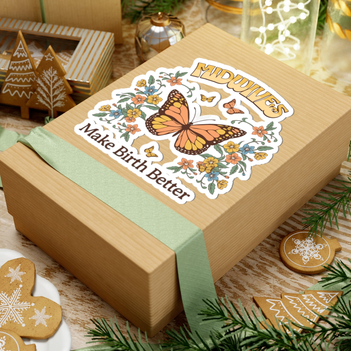 Midwives Make Birth Better Butterfly Midwife Sticker