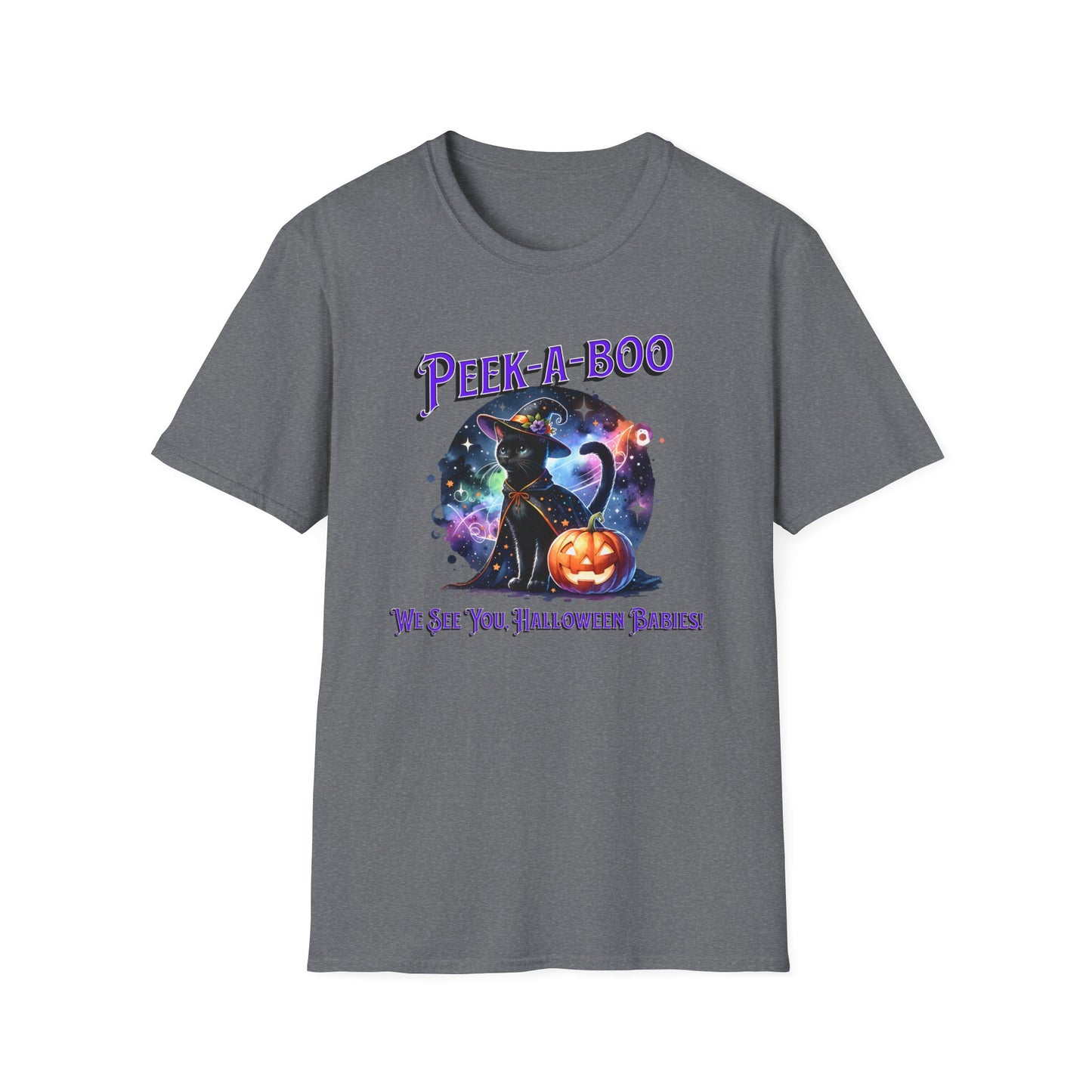 Halloween Birth T-Shirt Peek a Boo Babies Halloween Cat