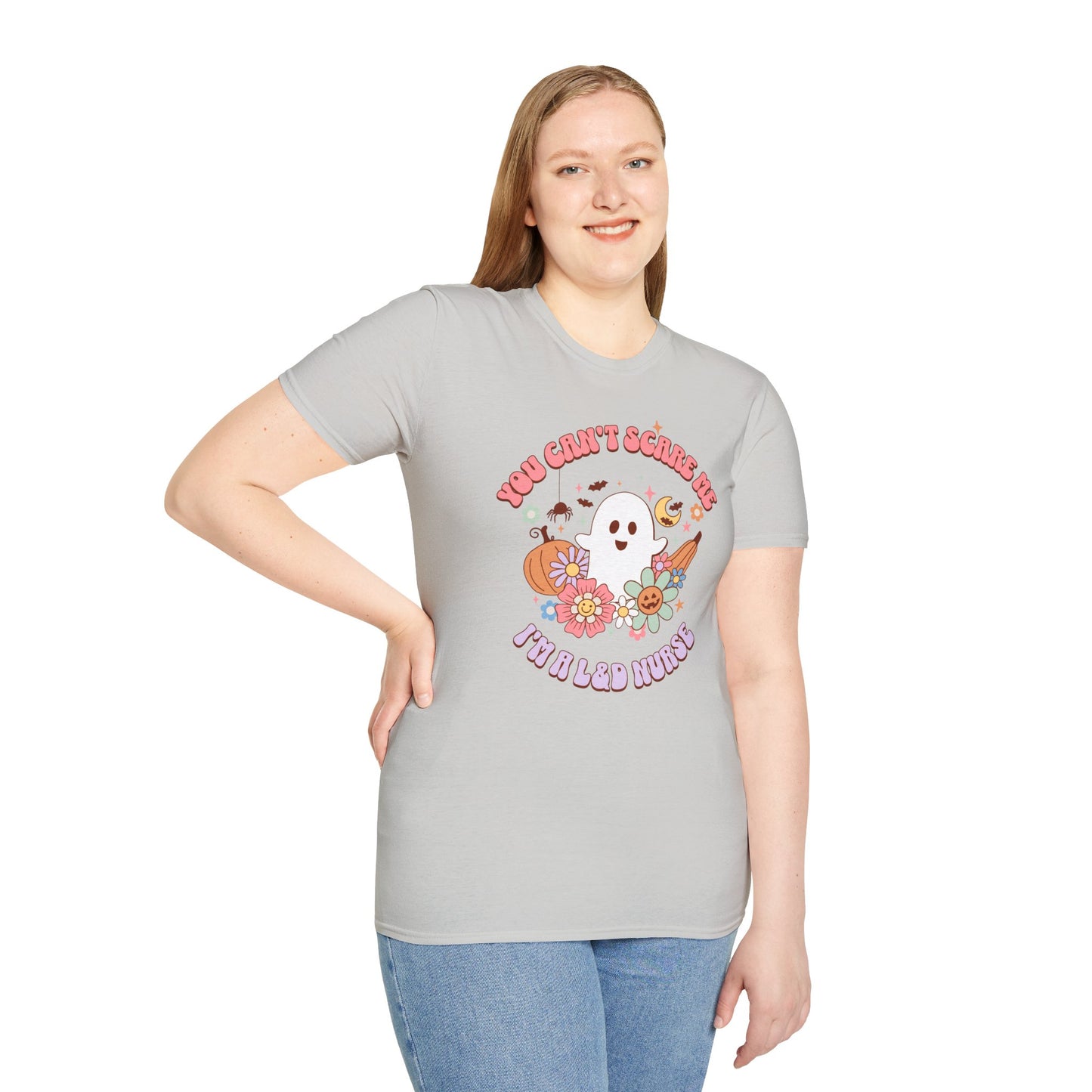 L&D Nurse Halloween T-Shirt Can't Scare Me Groovy Ghost