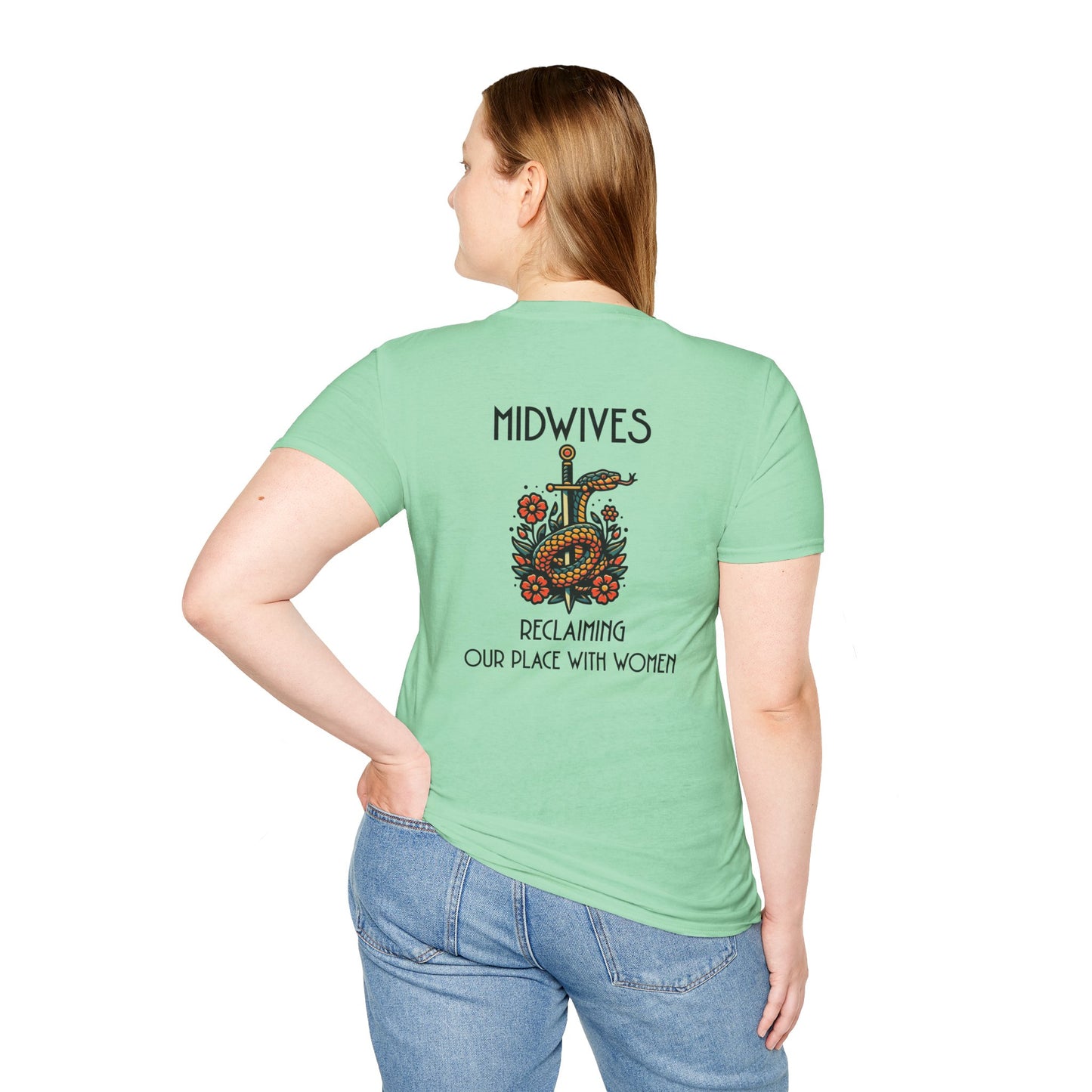 Reclaiming Our Place With Women Healing Snake Midwife T-Shirt