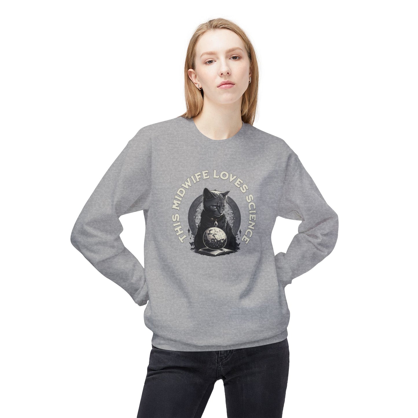 This Midwife Loves Science Cat Sweatshirt