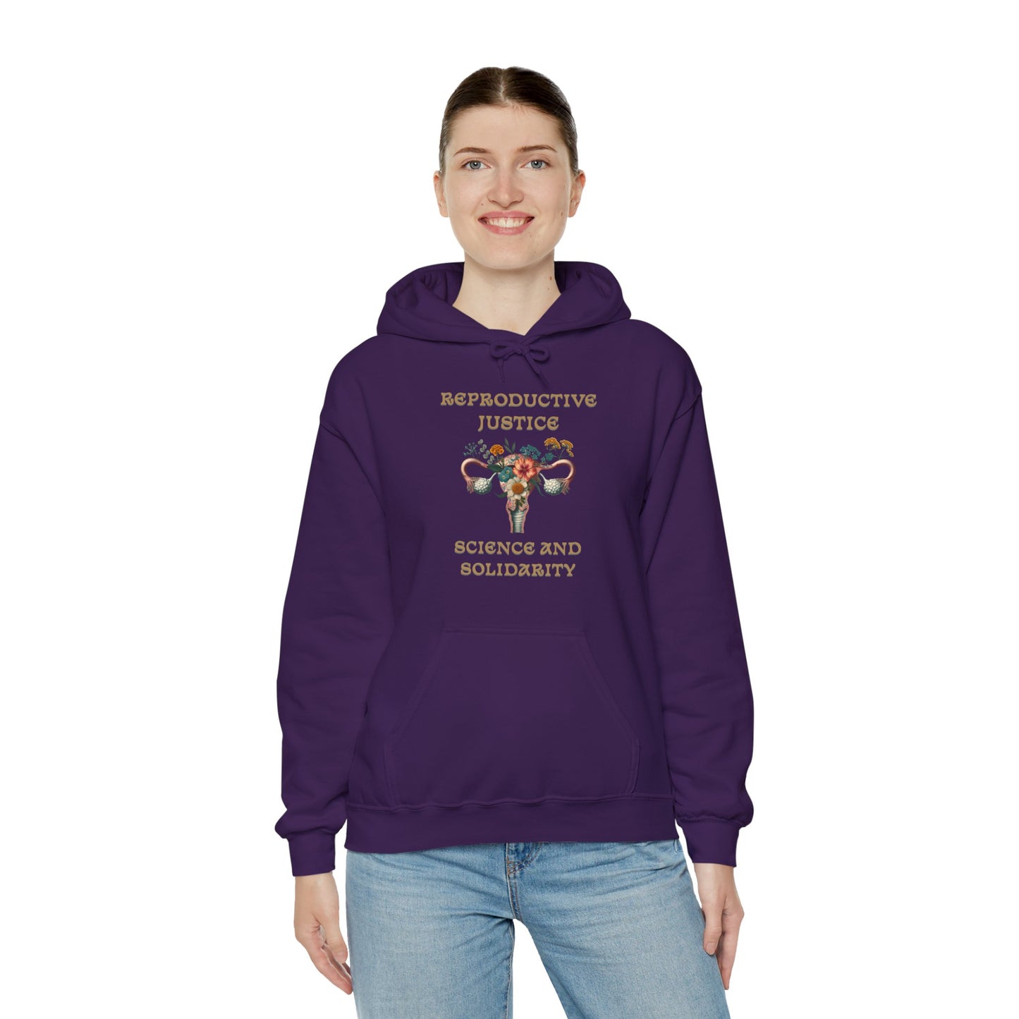 Reproductive Justice Science & Solidarity Uterus Hoodie Sweatshirt