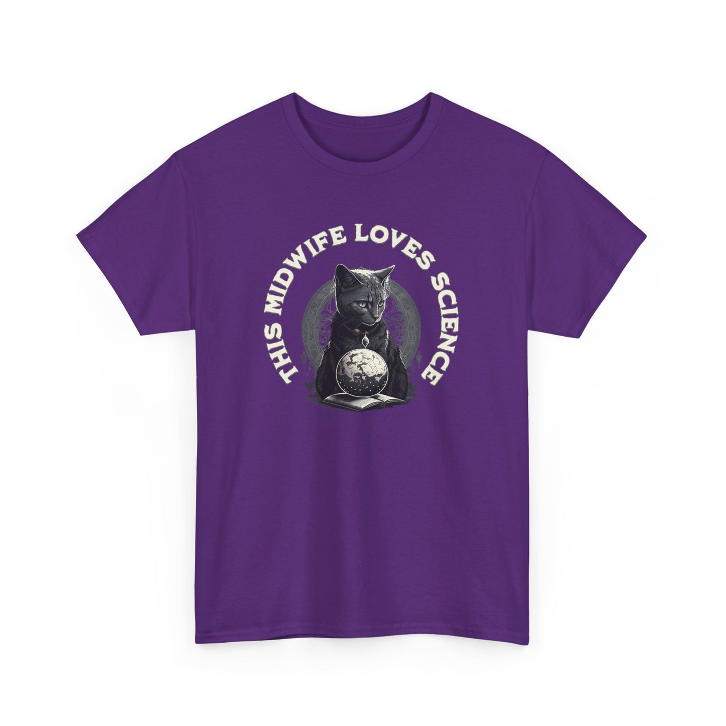 This Midwife Loves Science Cat T-shirt
