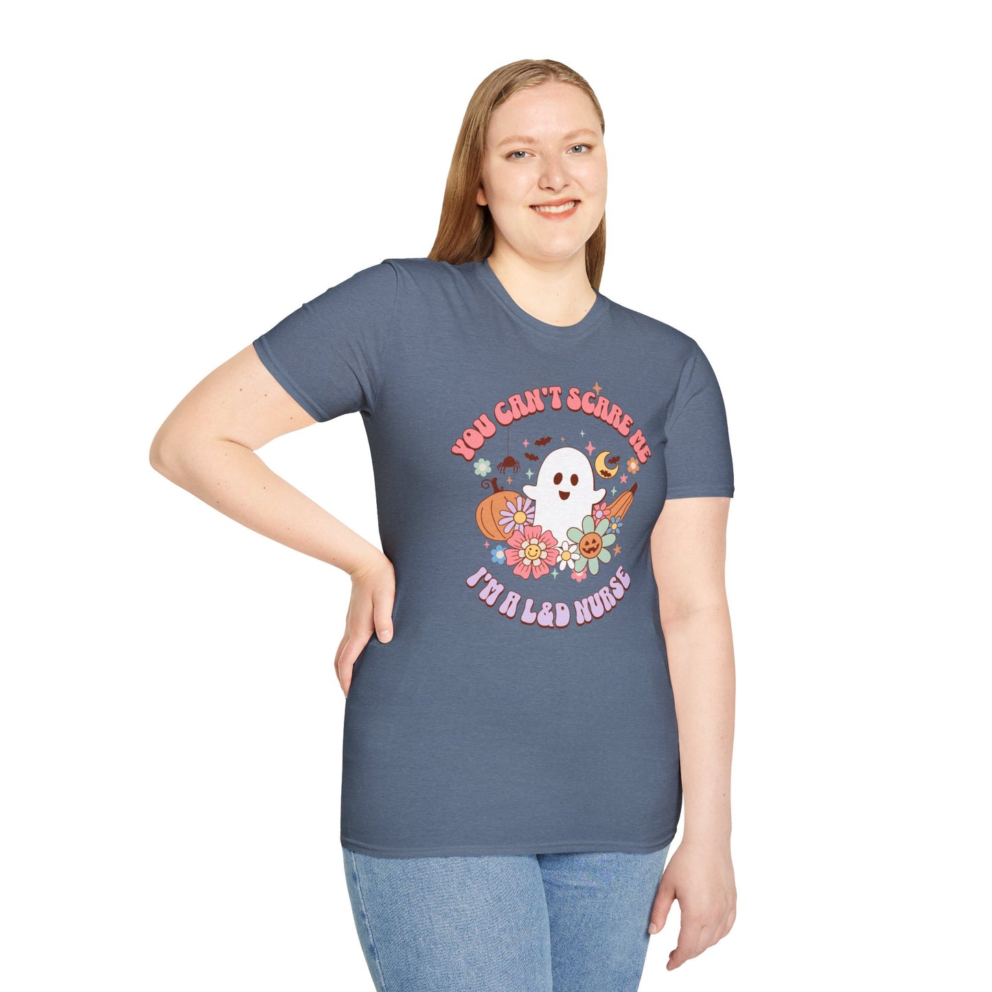 L&D Nurse Halloween T-Shirt Can't Scare Me Groovy Ghost
