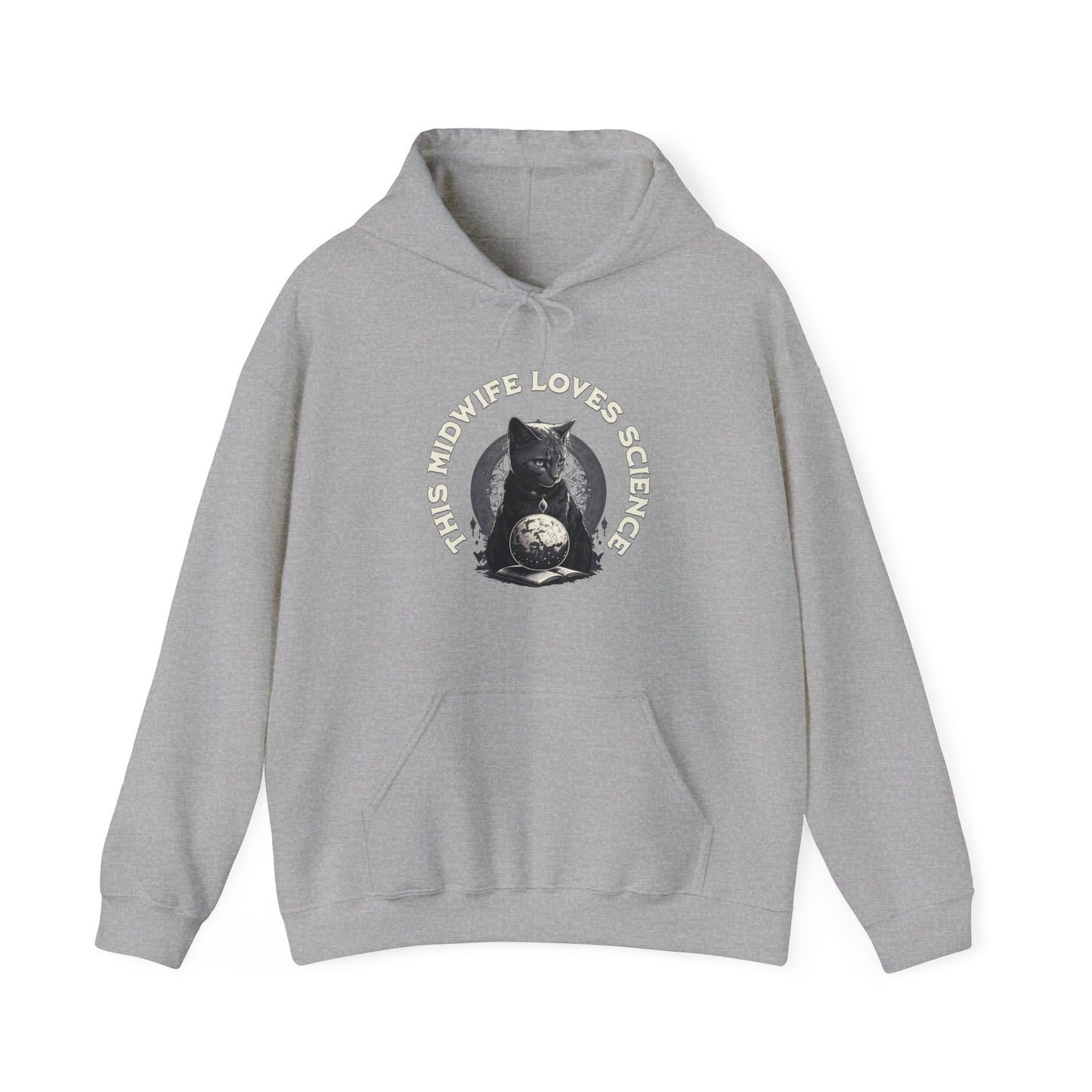 This Midwife Loves Science Cat Hoodie Sweatshirt