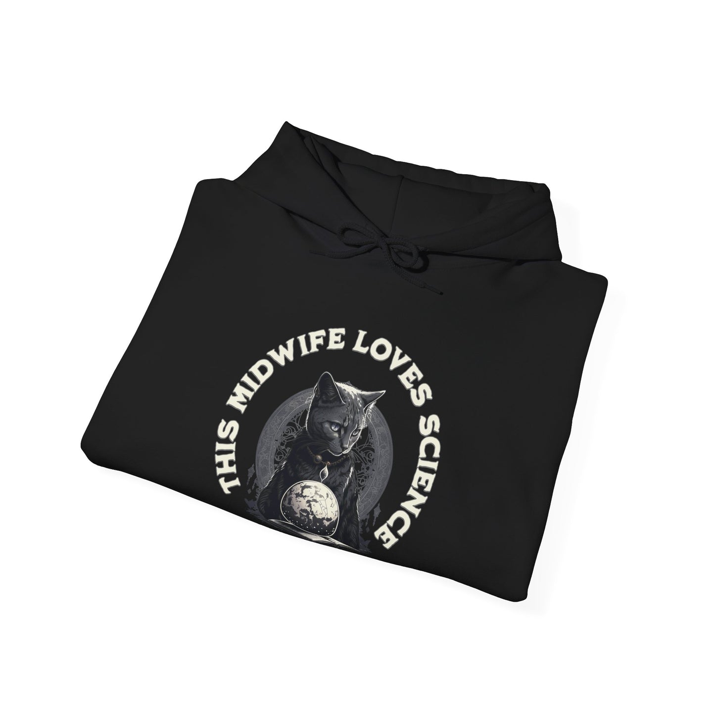 This Midwife Loves Science Cat Hoodie Sweatshirt