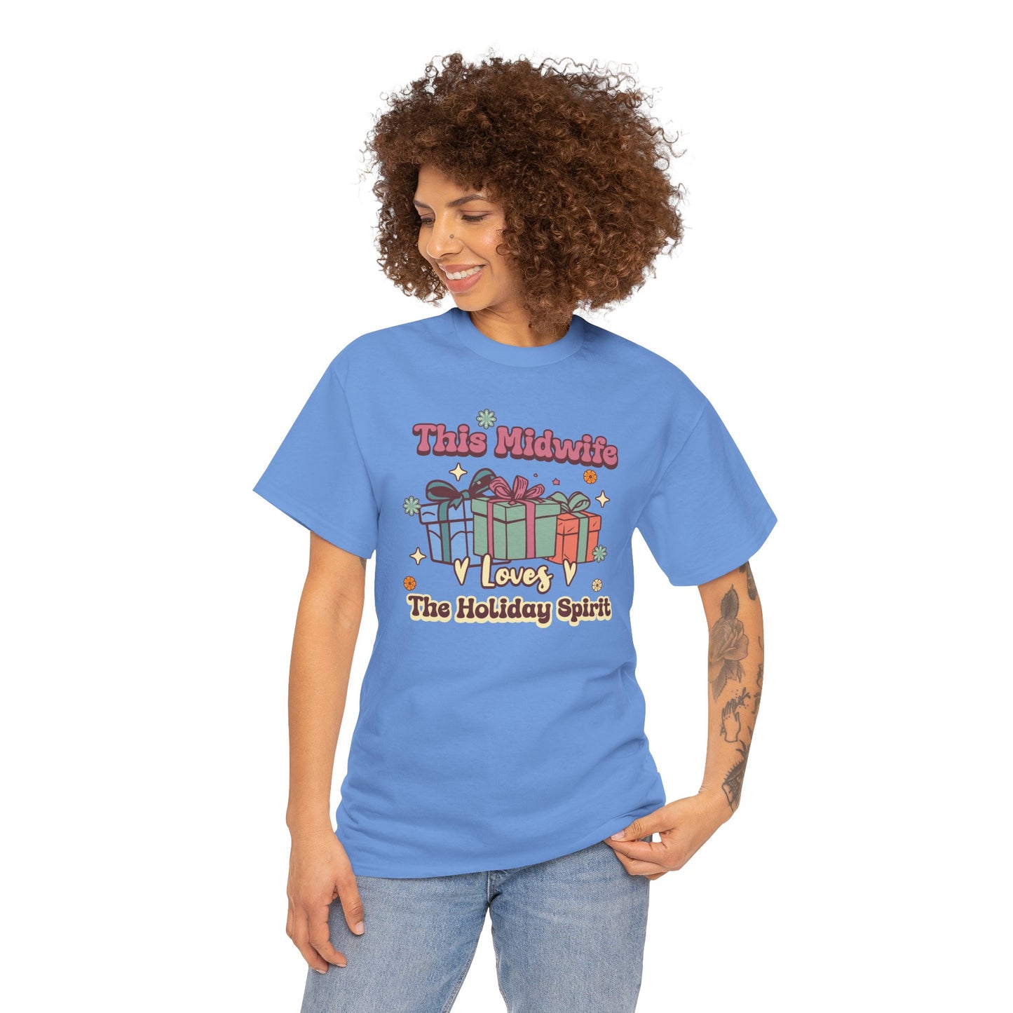 Midwife Loves Holiday Spirit Groovy Gifts T-shirt