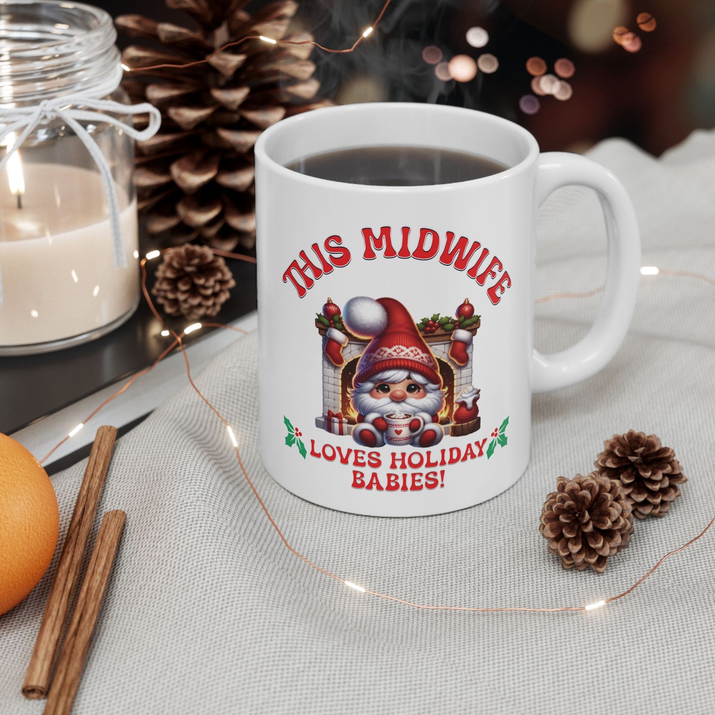 Midwife Loves Holiday Babies Mug