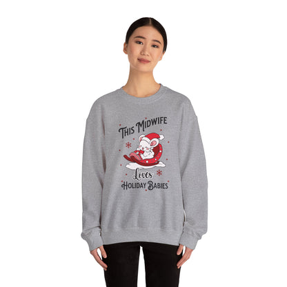 Midwife Loves Holiday Babies Sleigh Sweatshirt