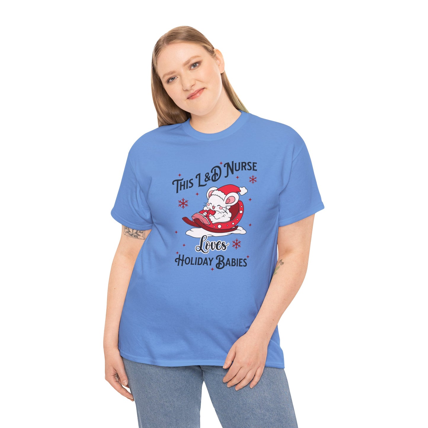 L&D Nurse Loves Holiday Babies Sleigh T-shirt