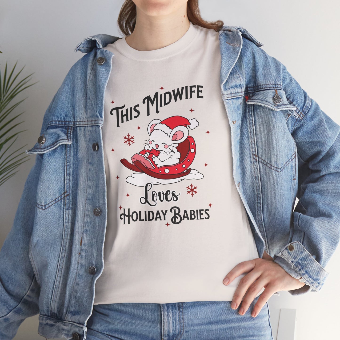 Midwife Loves Holiday Babies Sleigh T-shirt