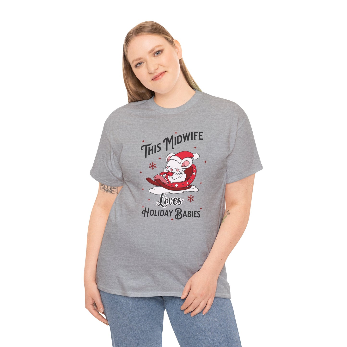 Midwife Loves Holiday Babies Sleigh T-shirt