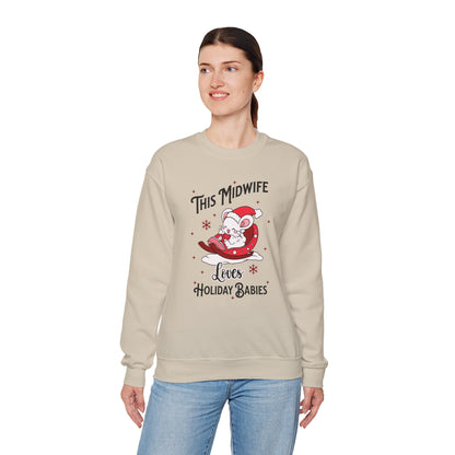 Midwife Loves Holiday Babies Sleigh Sweatshirt