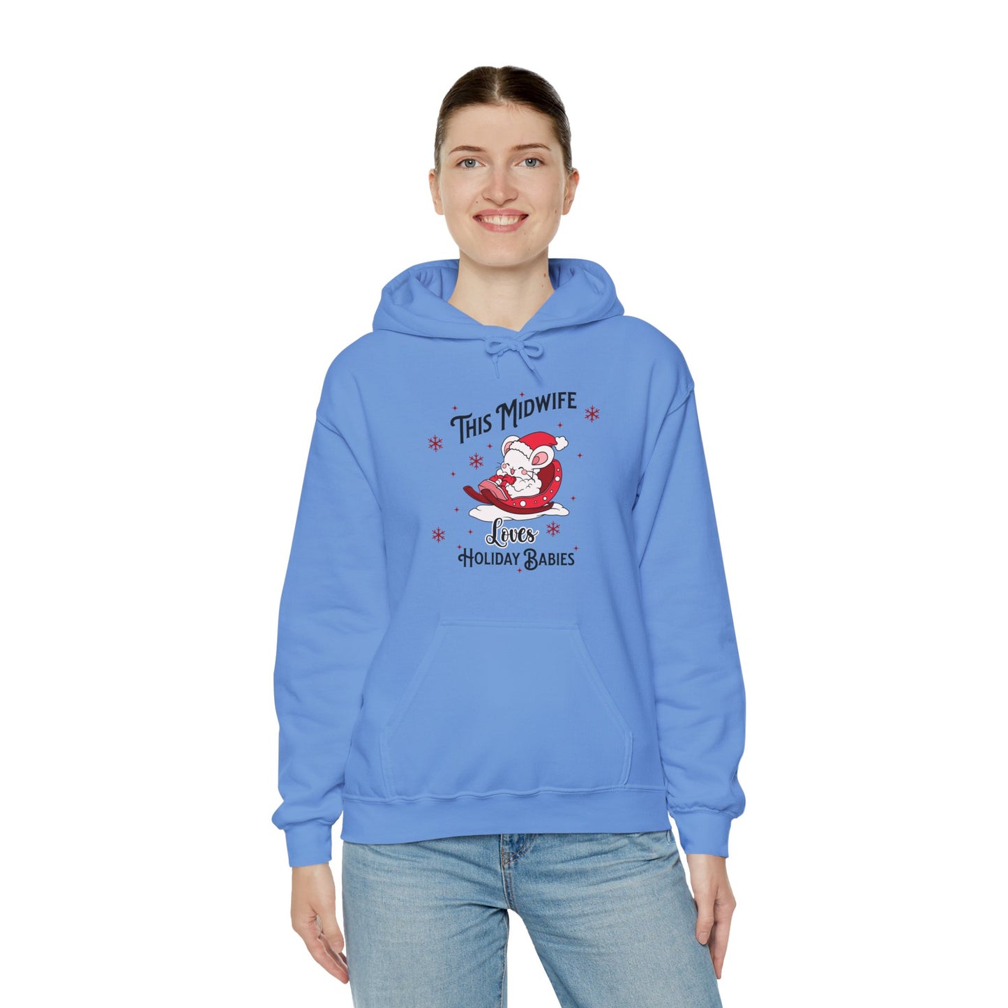 Midwife Loves Holiday Babies Sleigh / Hoodie Sweatshirt