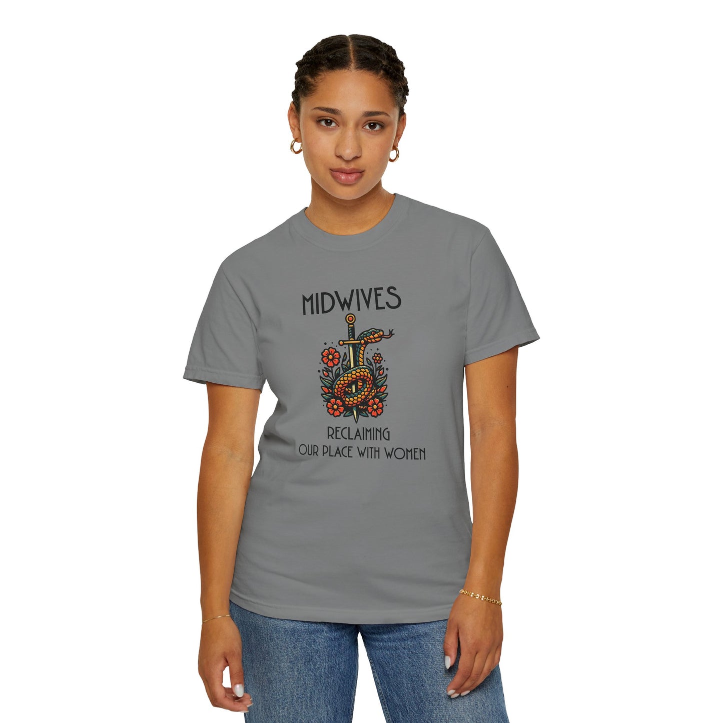 Reclaiming Our Place With Women Healing Snake Midwife T-shirt