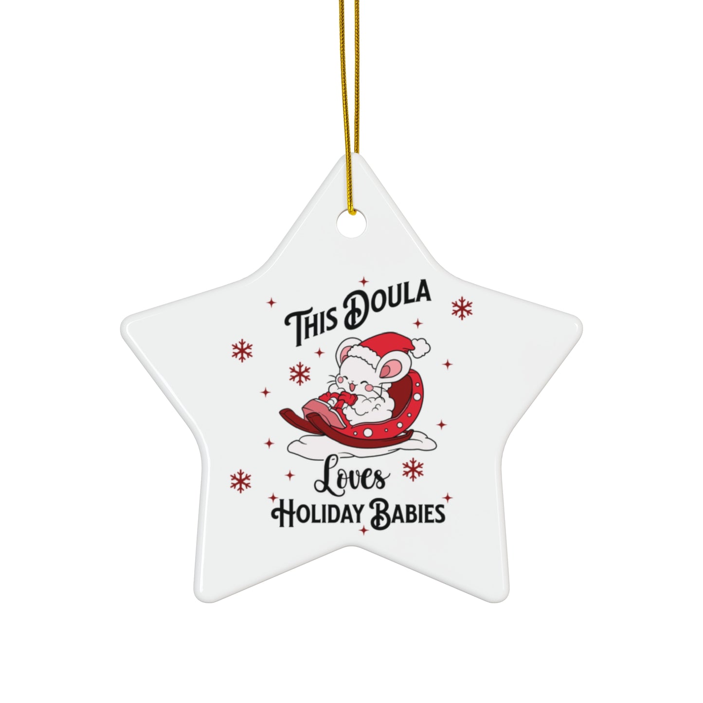 Doula Loves Holiday Babies Sleigh Ornament