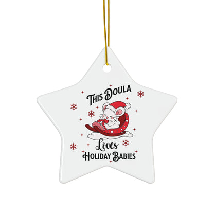 Doula Loves Holiday Babies Sleigh Ornament