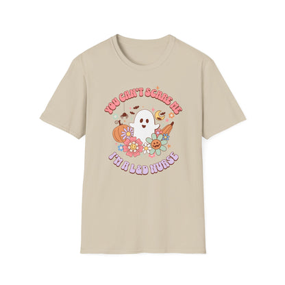 L&D Nurse Halloween T-Shirt Can't Scare Me Groovy Ghost