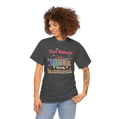 Midwife Loves Holiday Spirit Groovy Gifts T-shirt