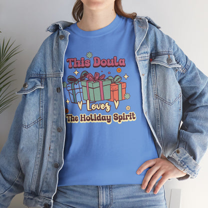 Doula Loves Holiday Spirit Groovy Gifts T-shirt