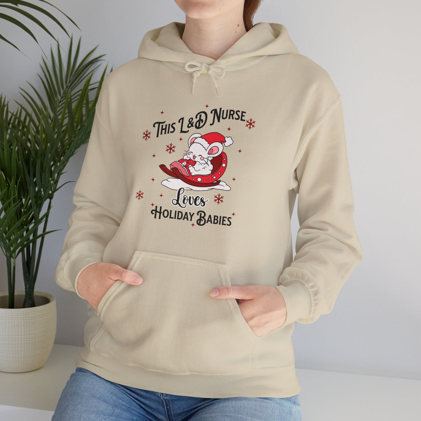 L&D Nurse Loves Holiday Babies Sleigh / Hoodie Sweatshirt