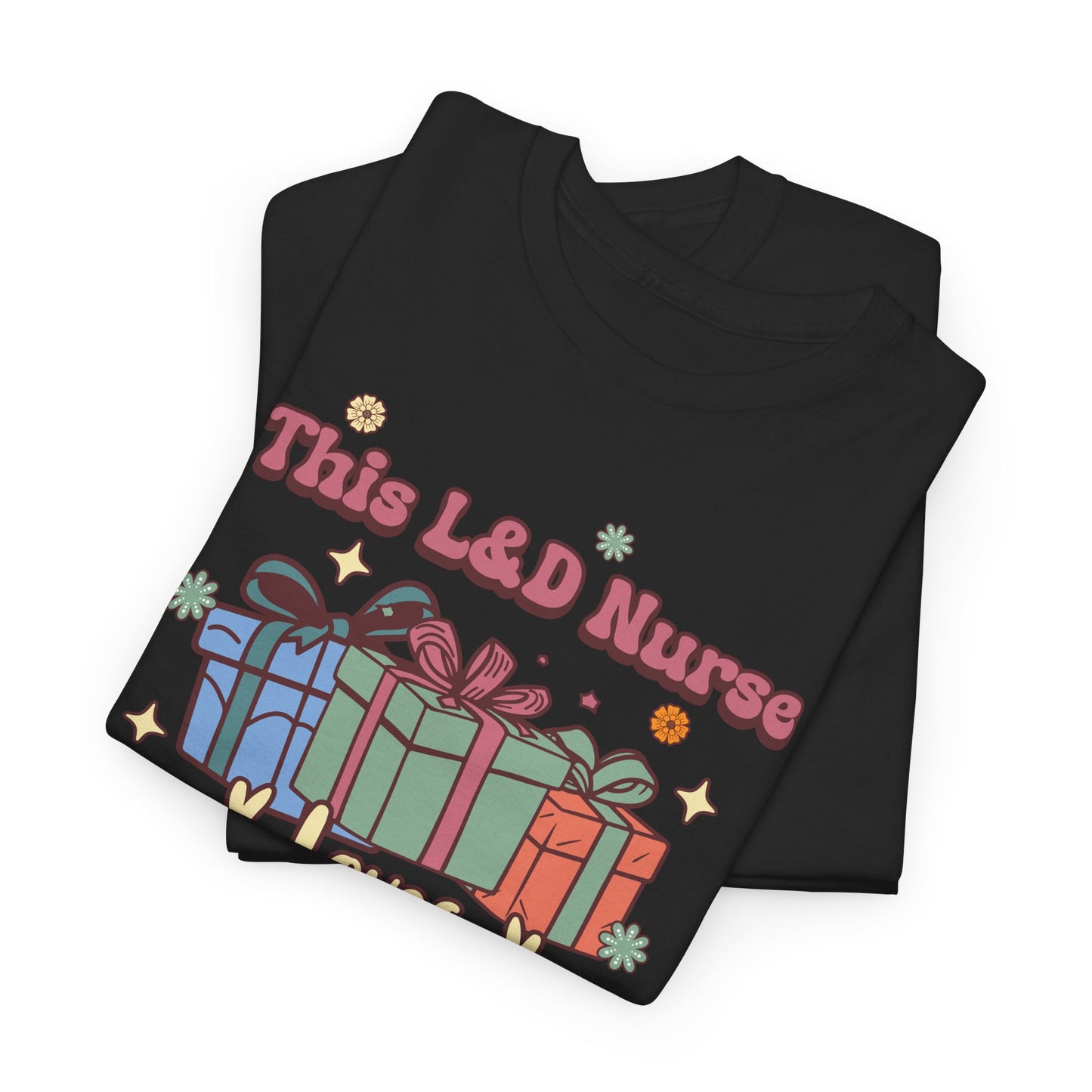 L&D Nurse Loves Holiday Spirit Groovy Gifts T-shirt