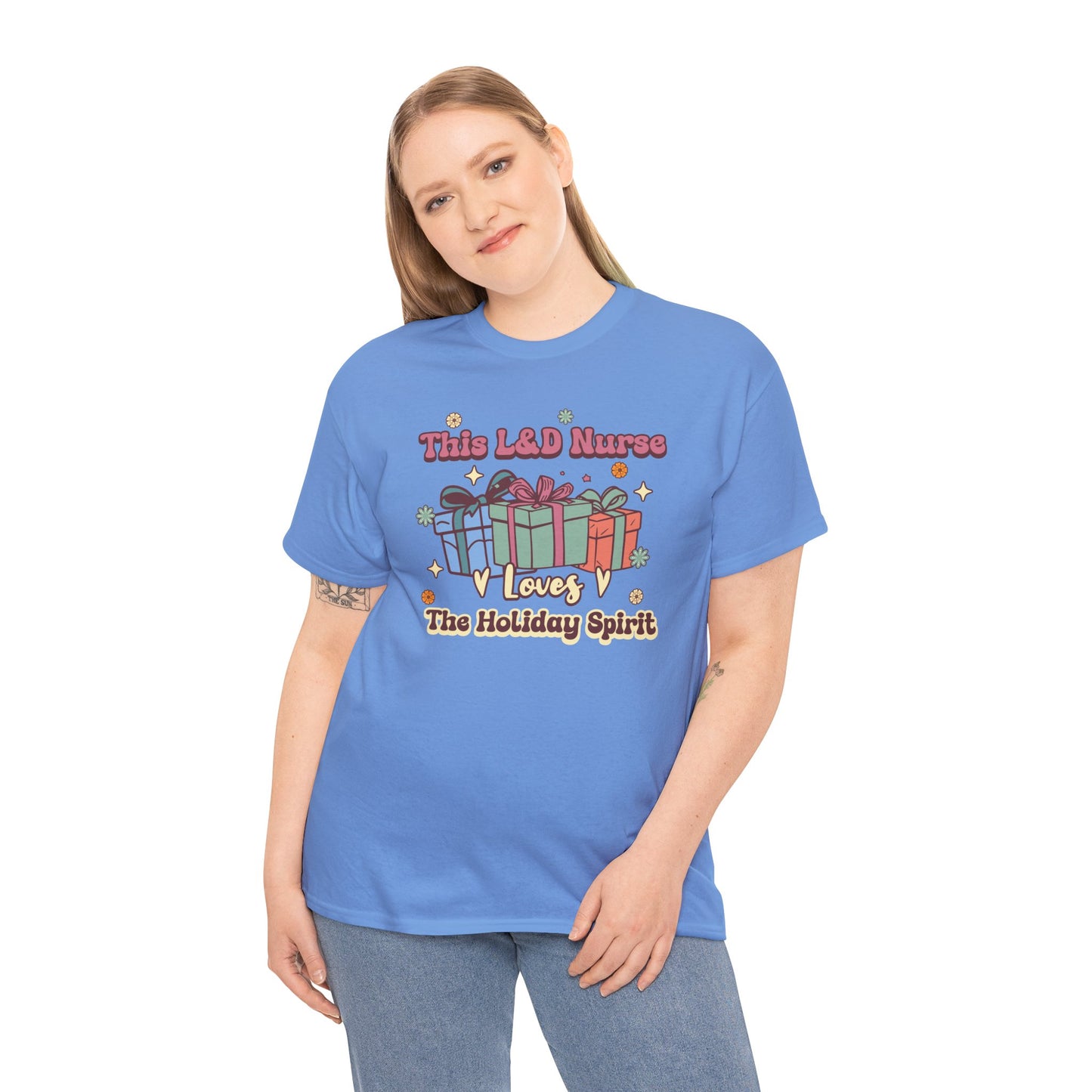 L&D Nurse Loves Holiday Spirit Groovy Gifts T-shirt