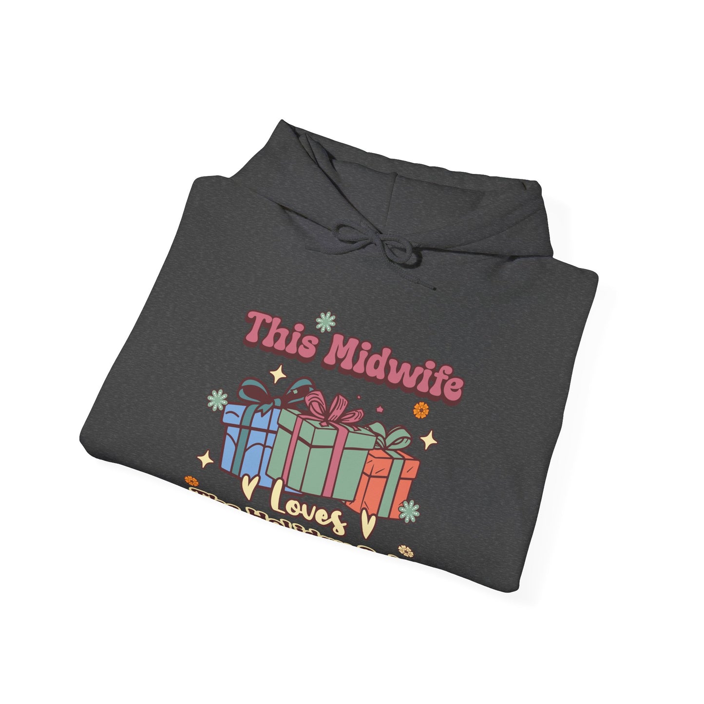 Midwife Loves Holiday Spirit Groovy Gifts Hoodie Sweatshirt