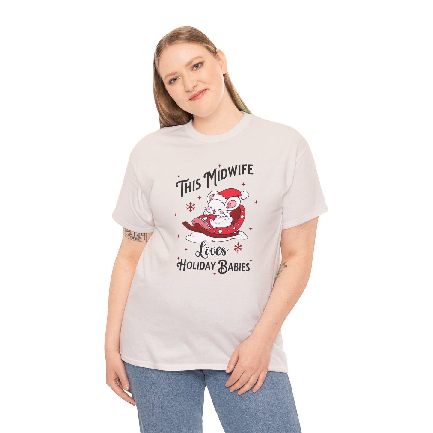 Midwife Loves Holiday Babies Sleigh T-shirt